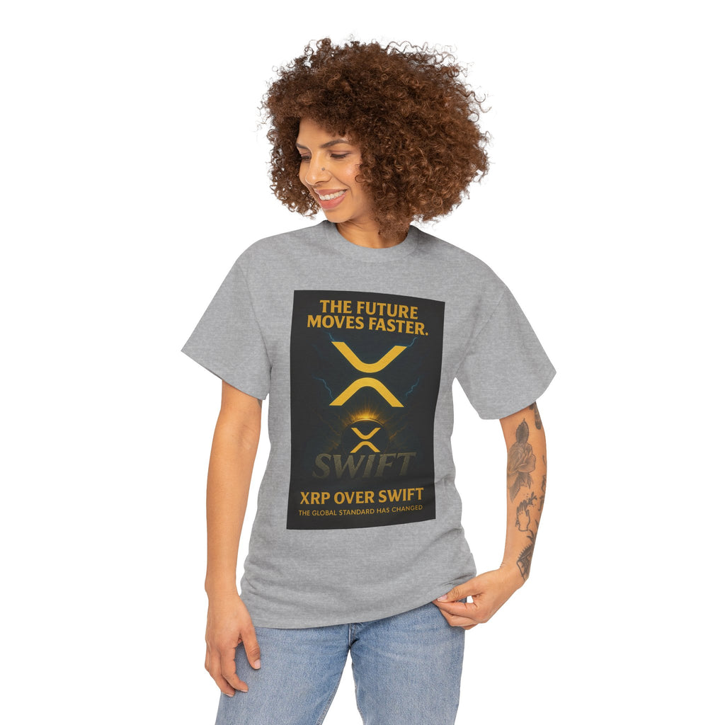 XRP Swift Crypto T-Shirt — “The Future Moves Faster” XRP Over Swift Tee