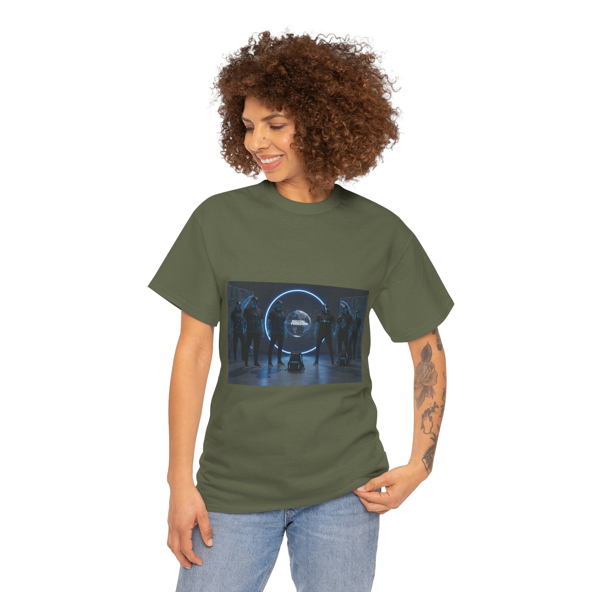 Sci‑Fi Portal Graphic Tee — Futuristic Neon Crew T-Shirt