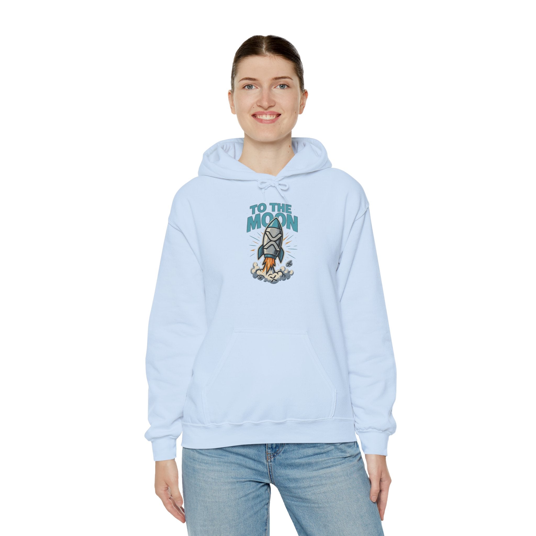 Hoodie — 'To The Moon' Rocket Graphic Pullover