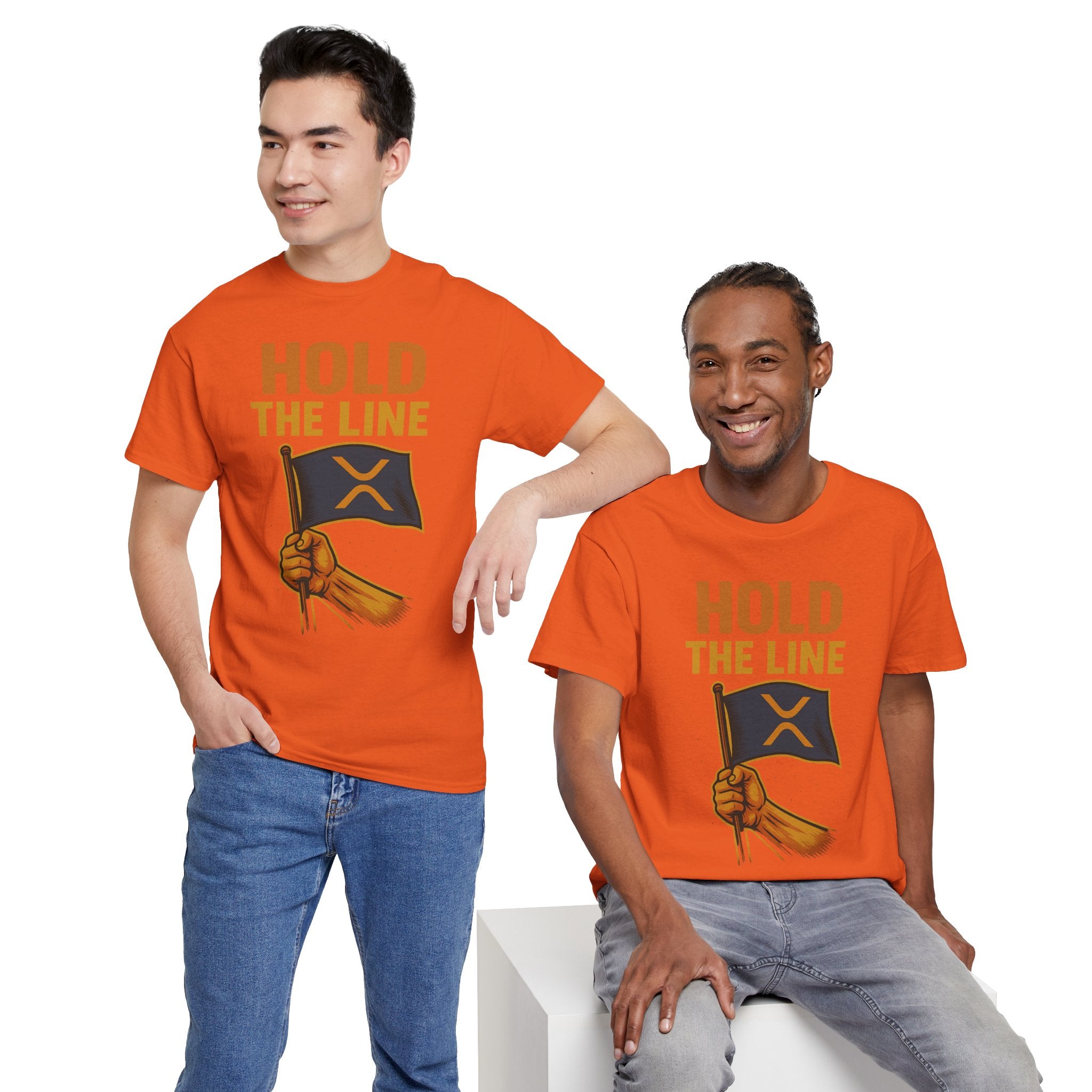 Hold The Line Tee — Bold Flag Graphic Cryptocurrency XRP Shirt
