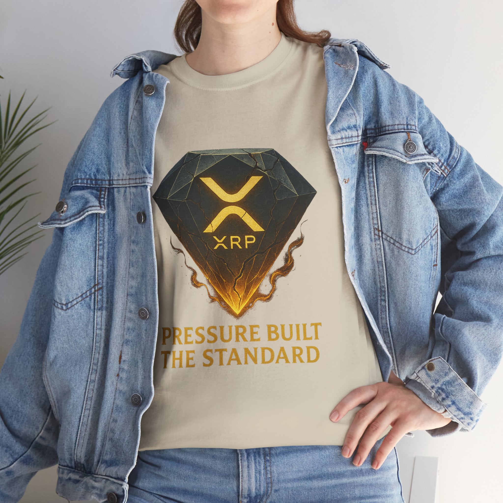 XRP Diamond Tee — "Pressure Built The Standard" Crypto Graphic T‑Shirt