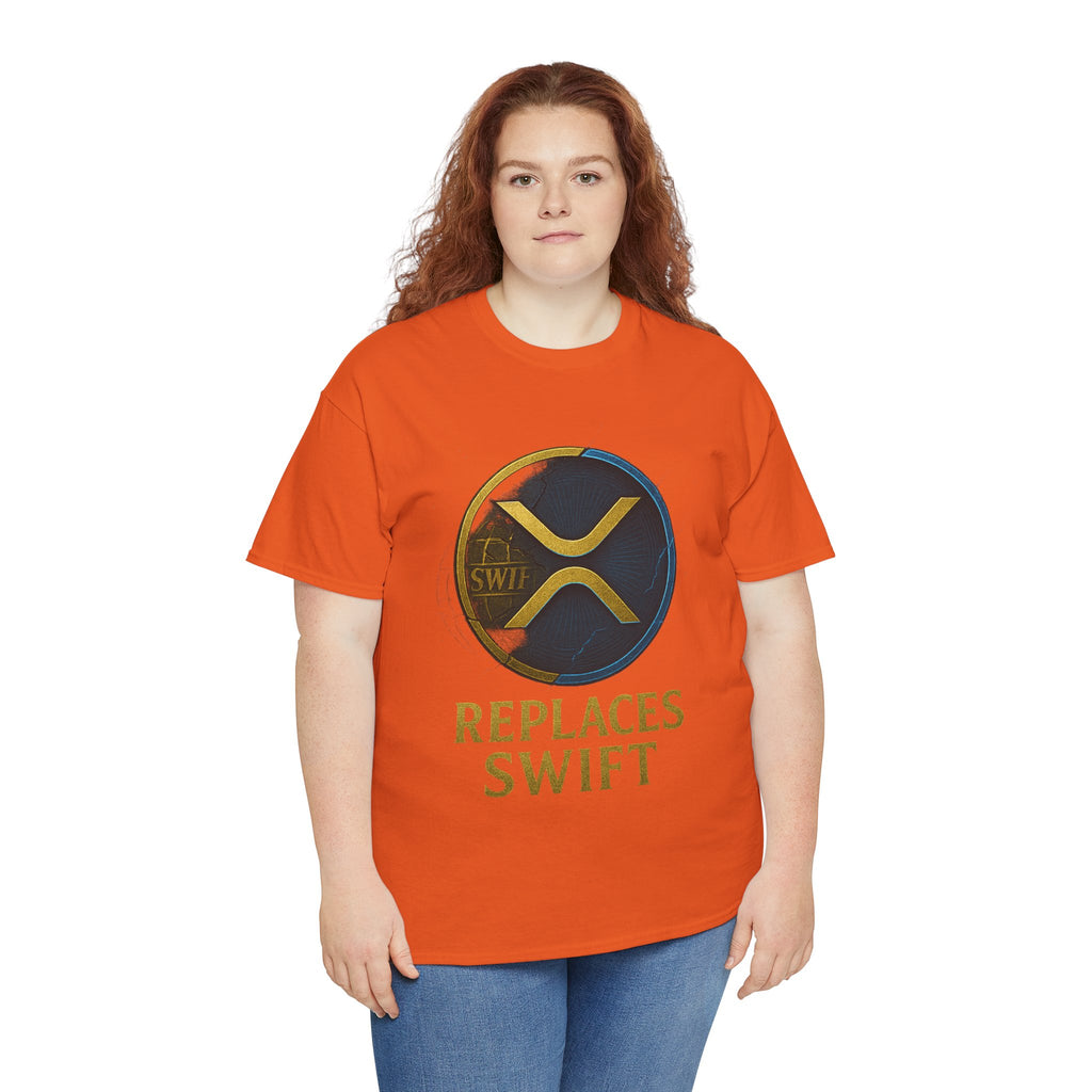 XRP 'Replaces Swift' Cotton Tee — Crypto Ripple Logo T-Shirt
