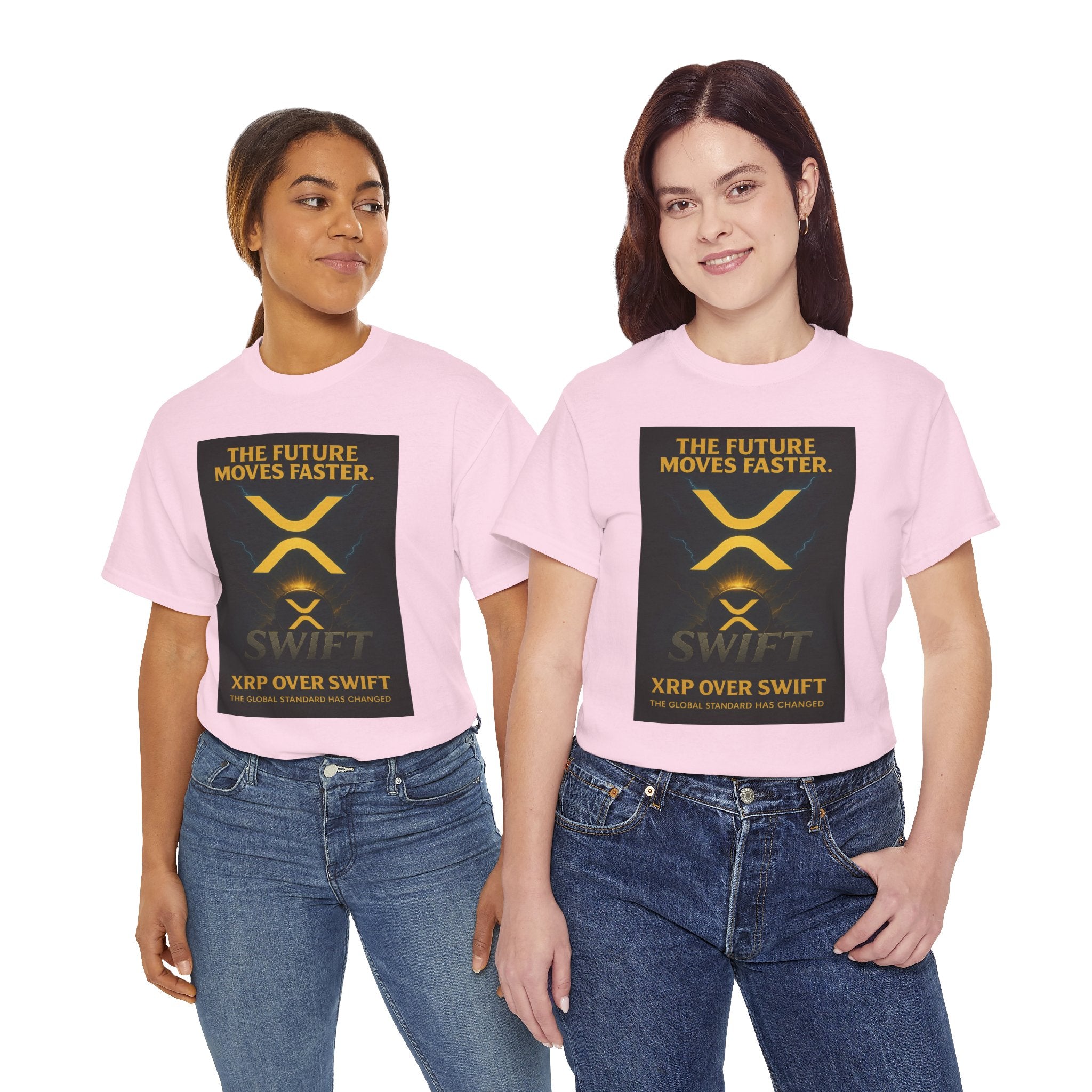 XRP Swift Crypto T-Shirt — “The Future Moves Faster” XRP Over Swift Tee