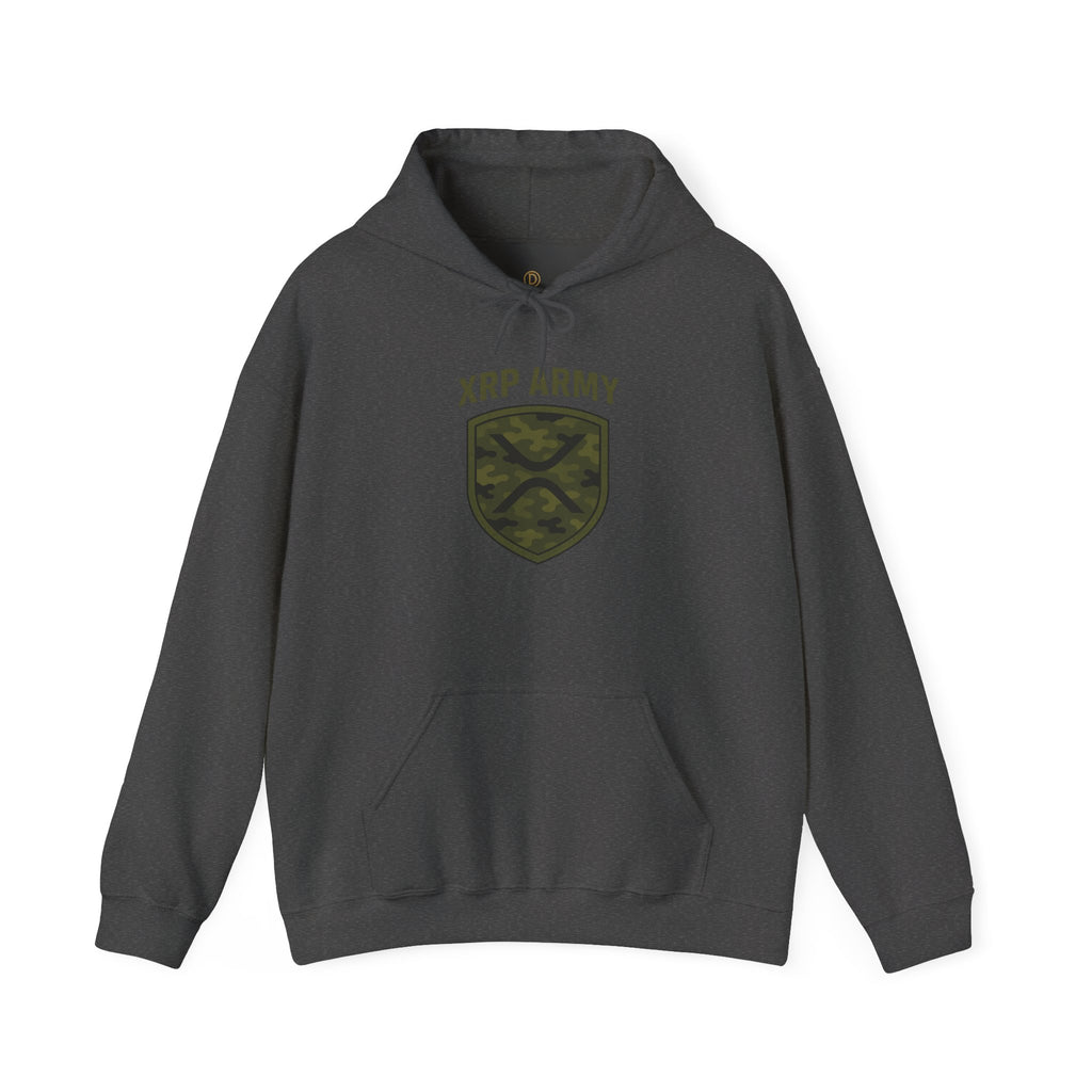 XRP Army Hoodie – Crypto Shield Camouflage Sweatshirt
