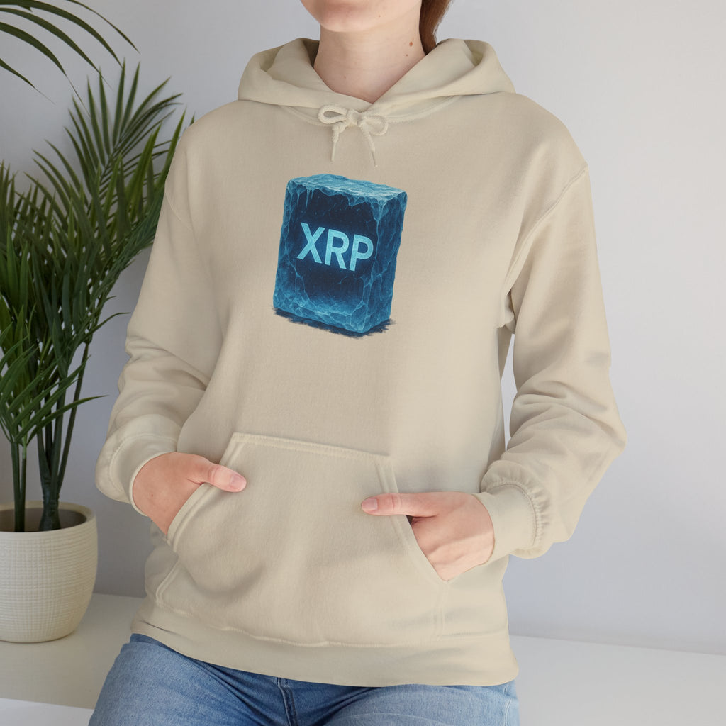 XRP Frozen Cube Hoodie — Crypto Ice Block Sweater for XRP Fans