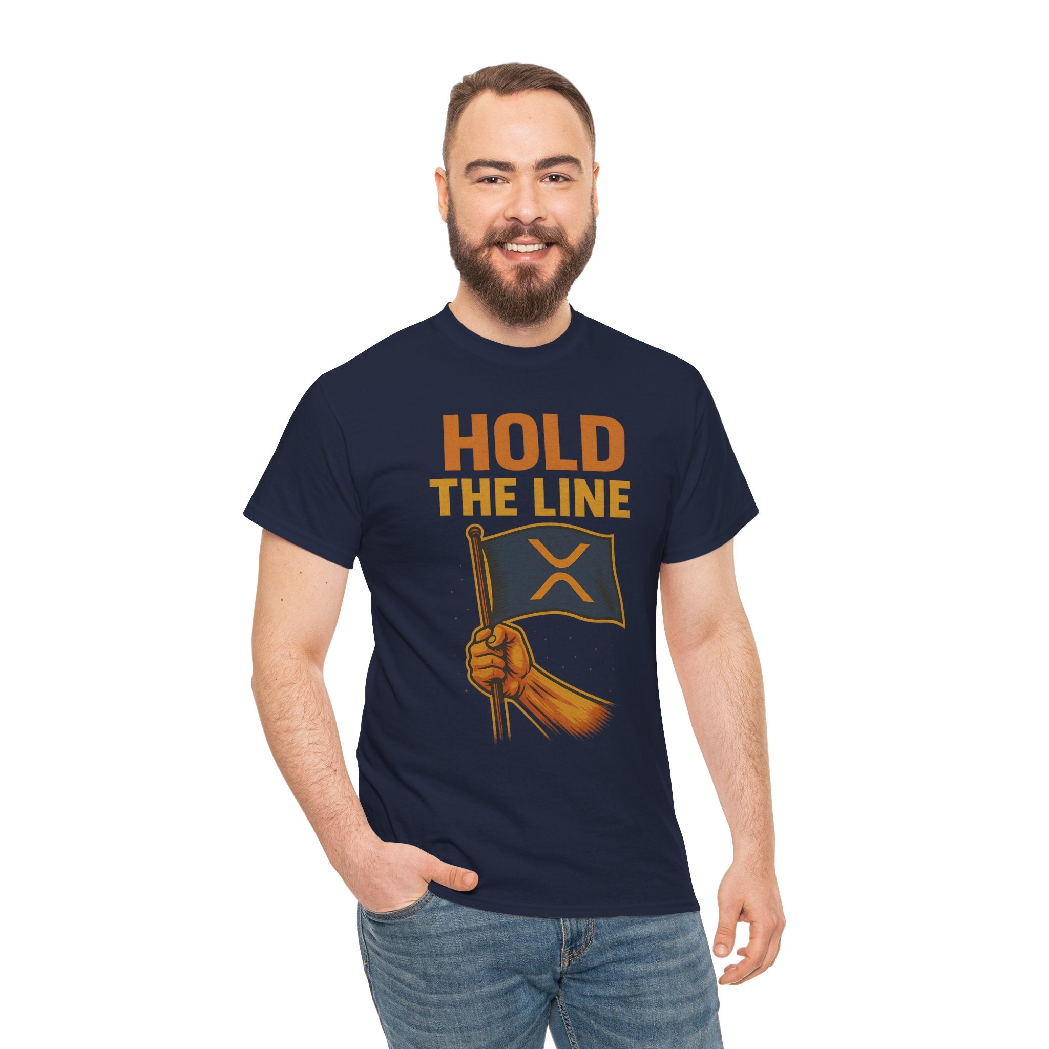Hold The Line Tee — Bold Flag Graphic Cryptocurrency XRP Shirt