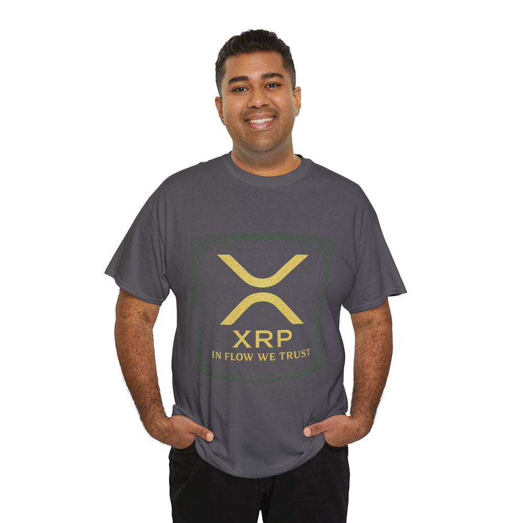 XRP Logo T-Shirt — "In Flow We Trust" Crypto Tee for Ripple Fans