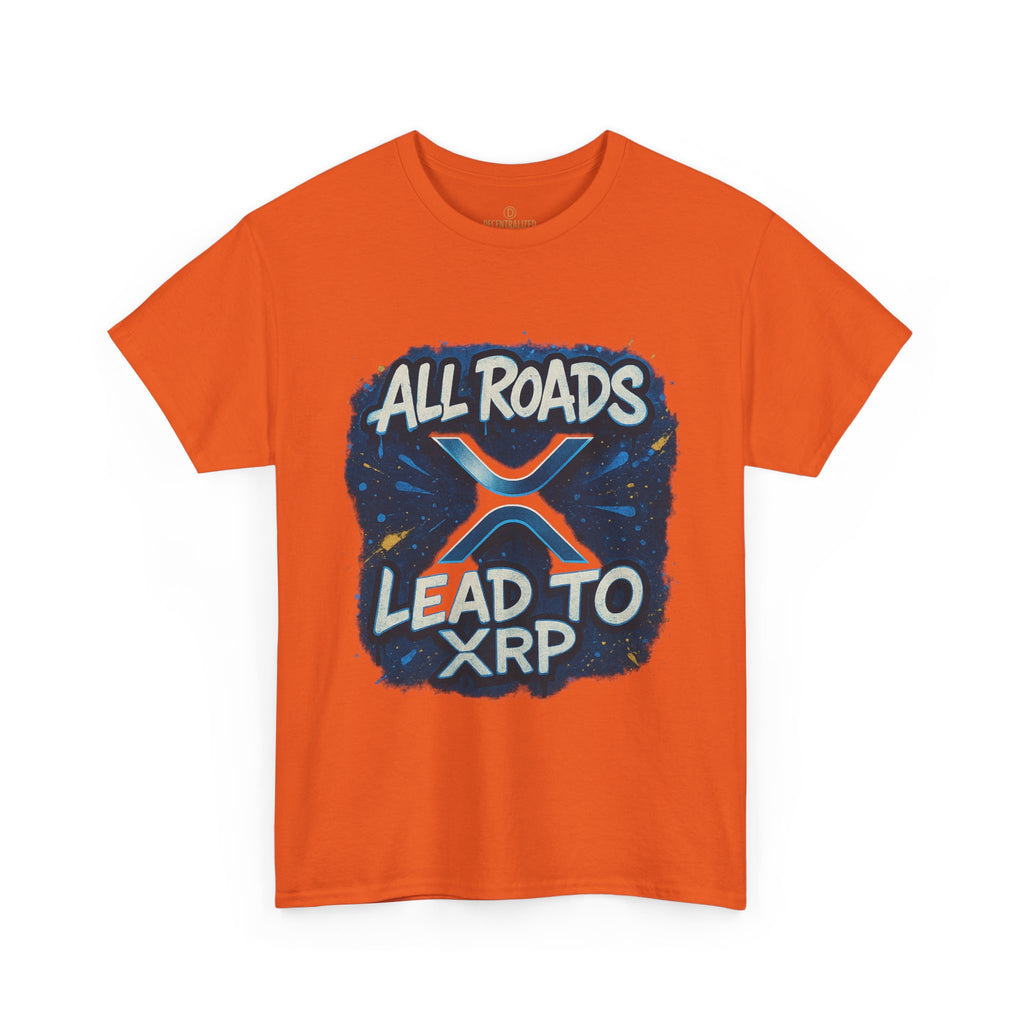 XRP Crypto T-Shirt — "All Roads Lead to XRP" Graphic Tee