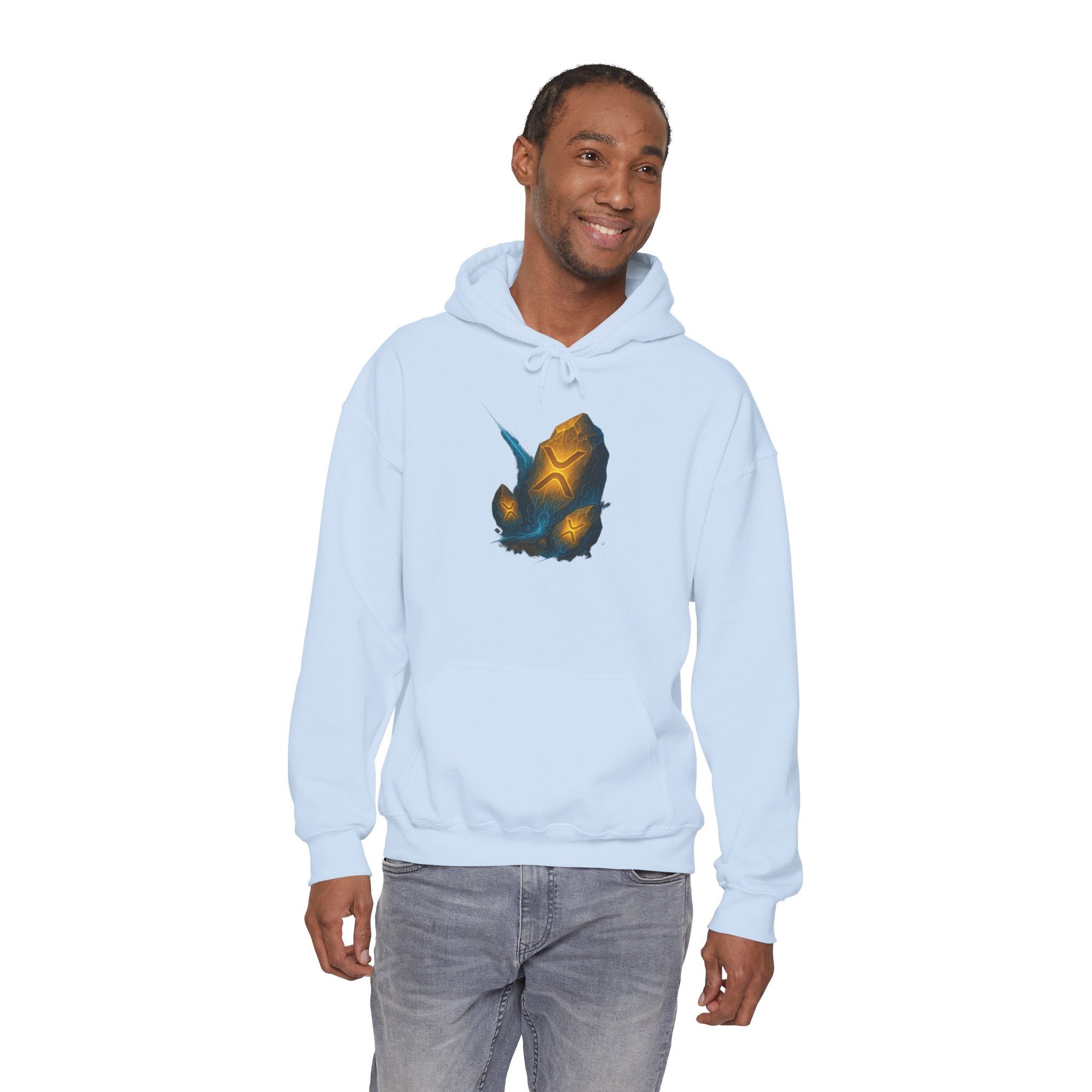Rune Stone Hoodie — Glowing Mystic Rock Graphic Hooded Sweatshirt