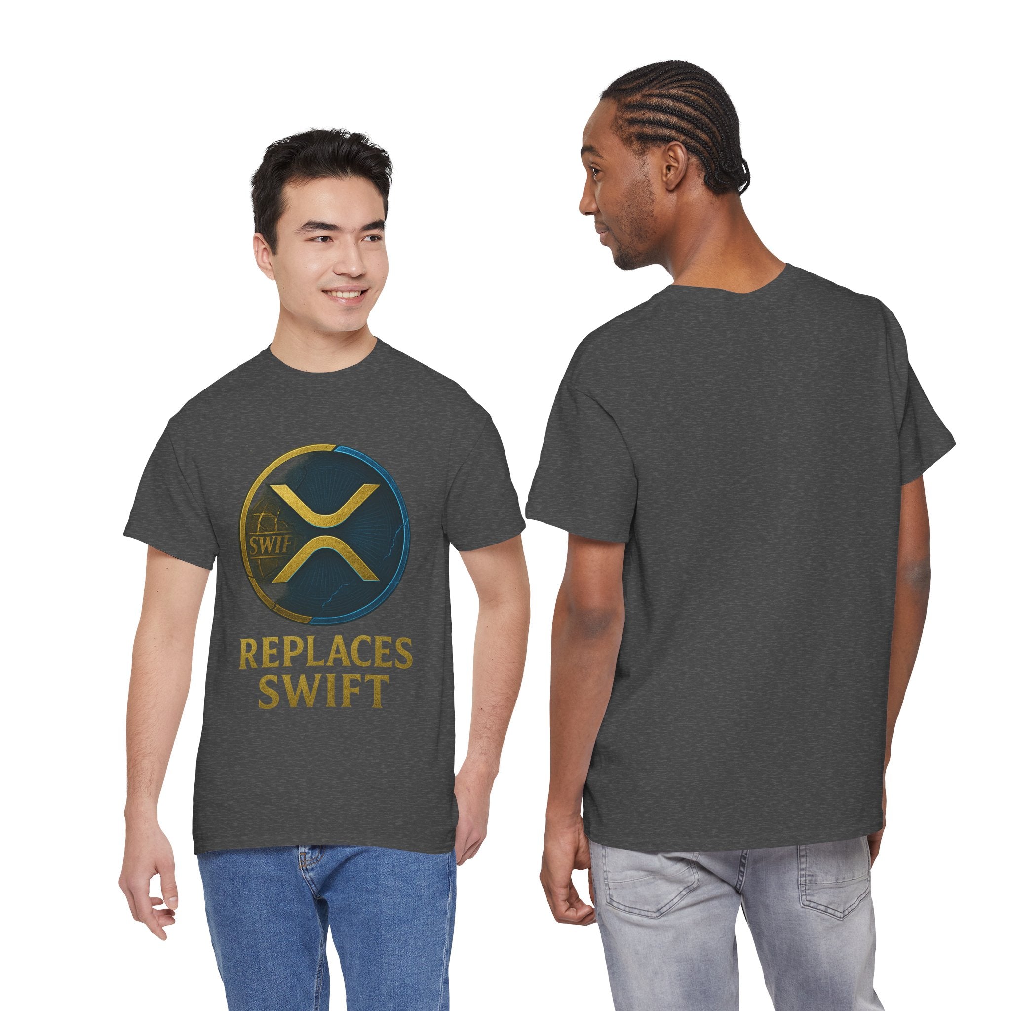 XRP 'Replaces Swift' Cotton Tee — Crypto Ripple Logo T-Shirt
