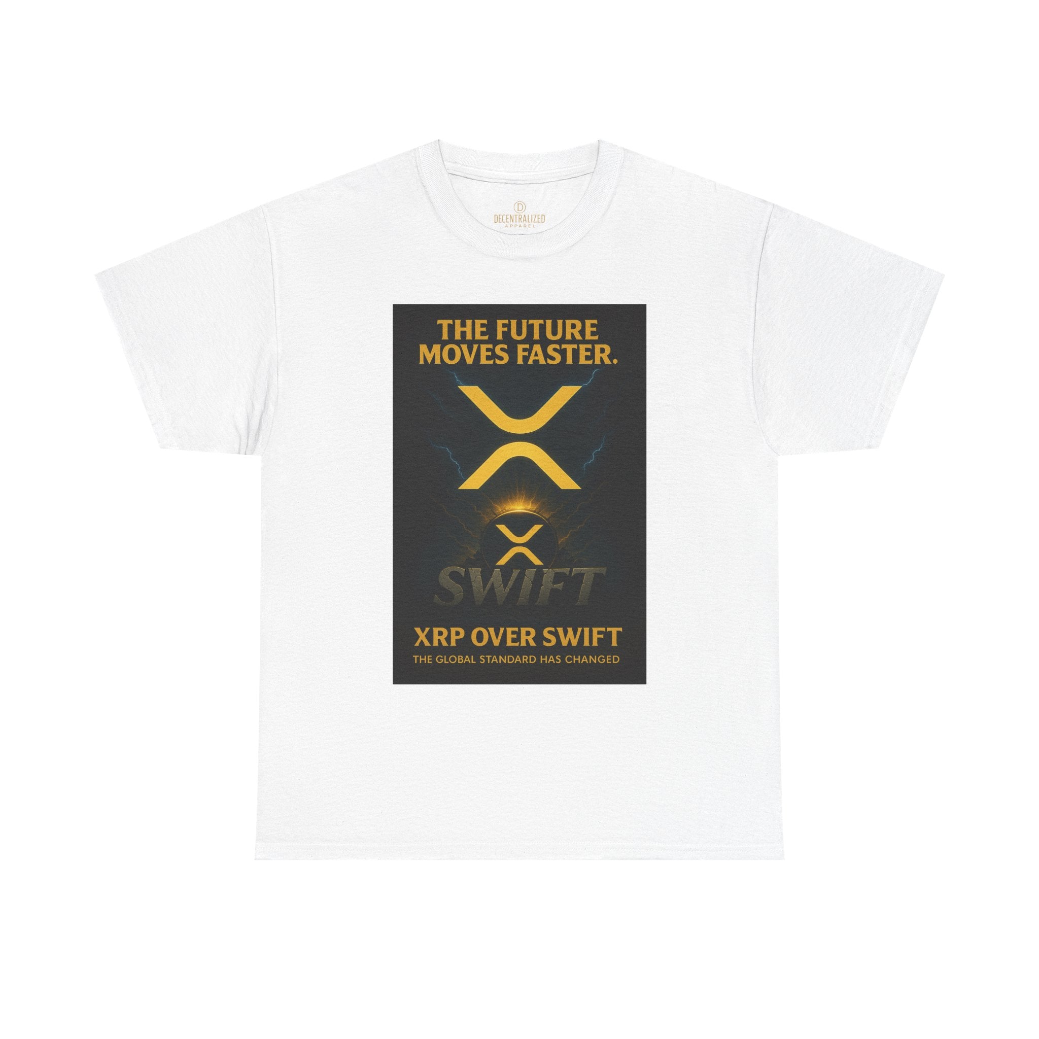 XRP Swift Crypto T-Shirt — “The Future Moves Faster” XRP Over Swift Tee