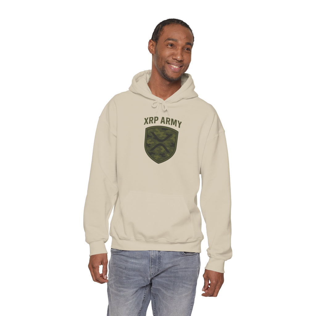 XRP Army Hoodie – Crypto Shield Camouflage Sweatshirt