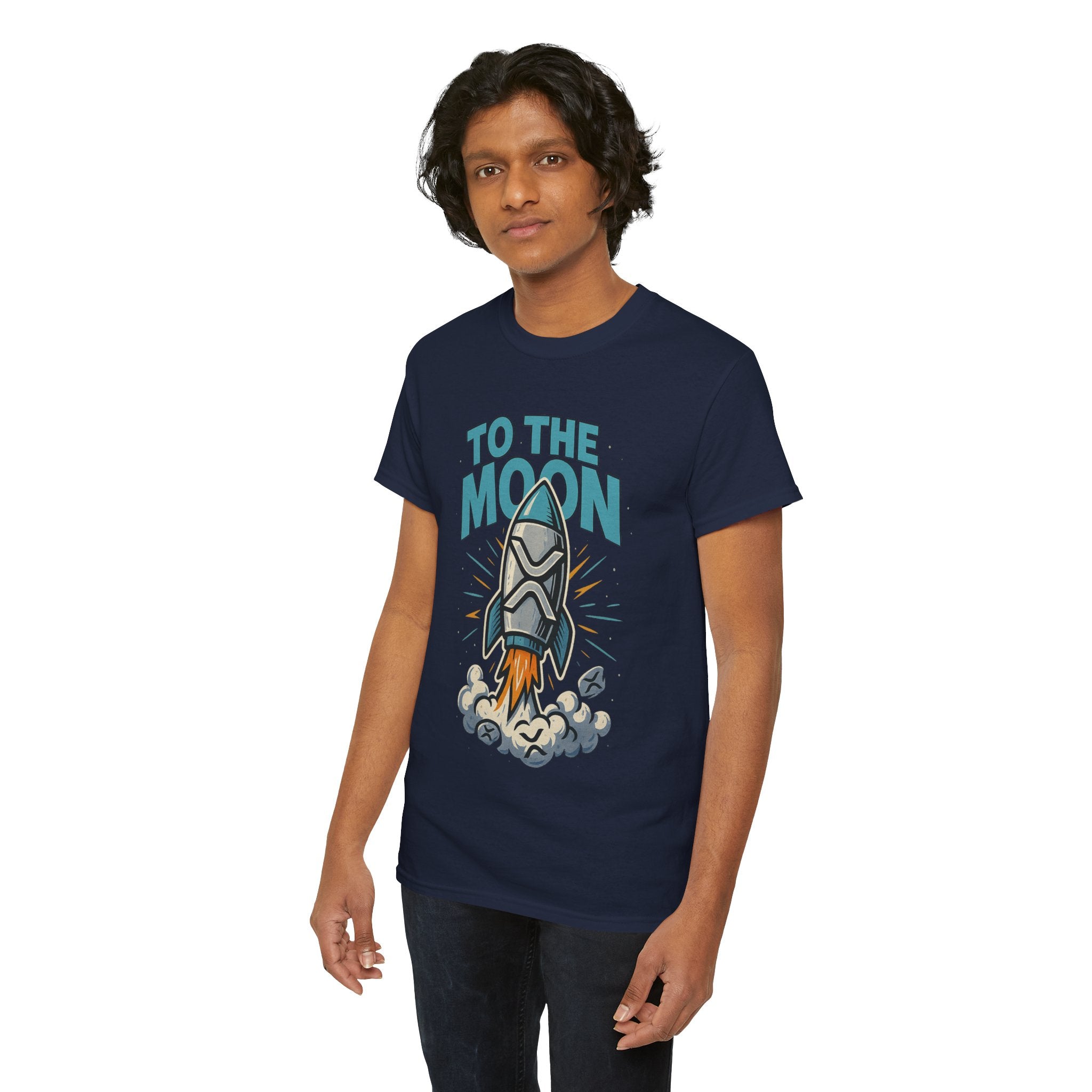 To The Moon Rocket T-Shirt — Space Graphic Tee for Crypto & Space Enthusiasts