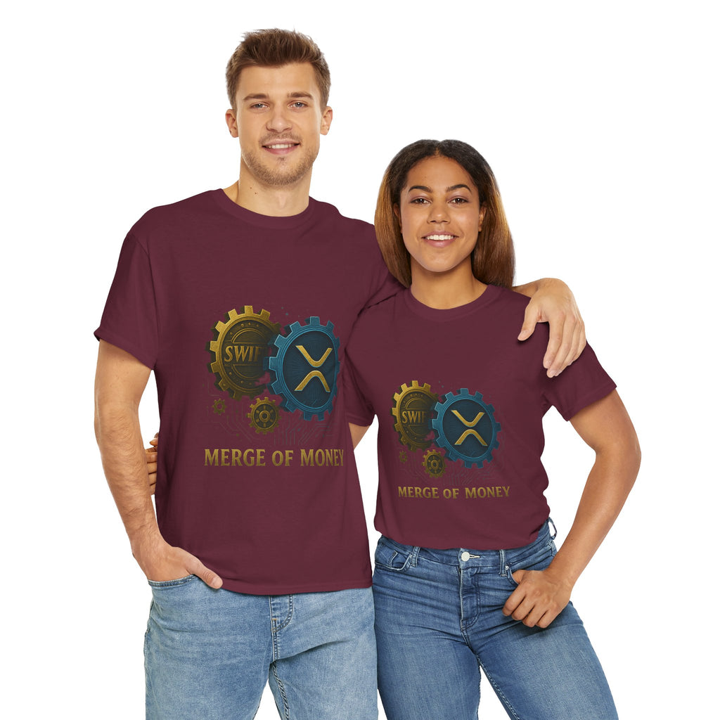 Merge of Money Tee - Cryptocurrency Gears XRP & SWI Crypto T-Shirt