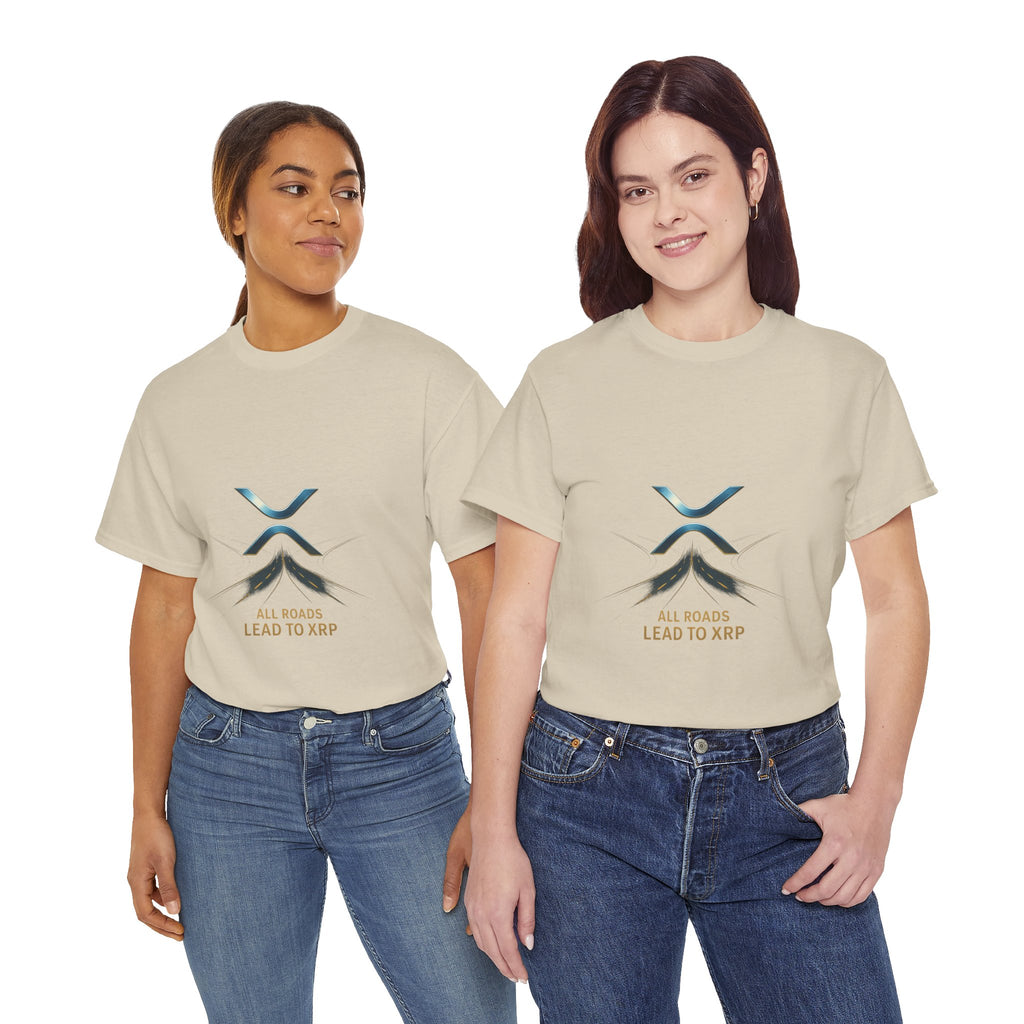 All Roads Lead to XRP T-Shirt — Crypto Ripple Logo Tee