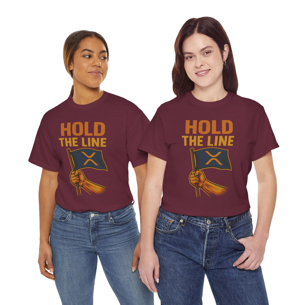 Hold The Line Tee — Bold Flag Graphic Cryptocurrency XRP Shirt