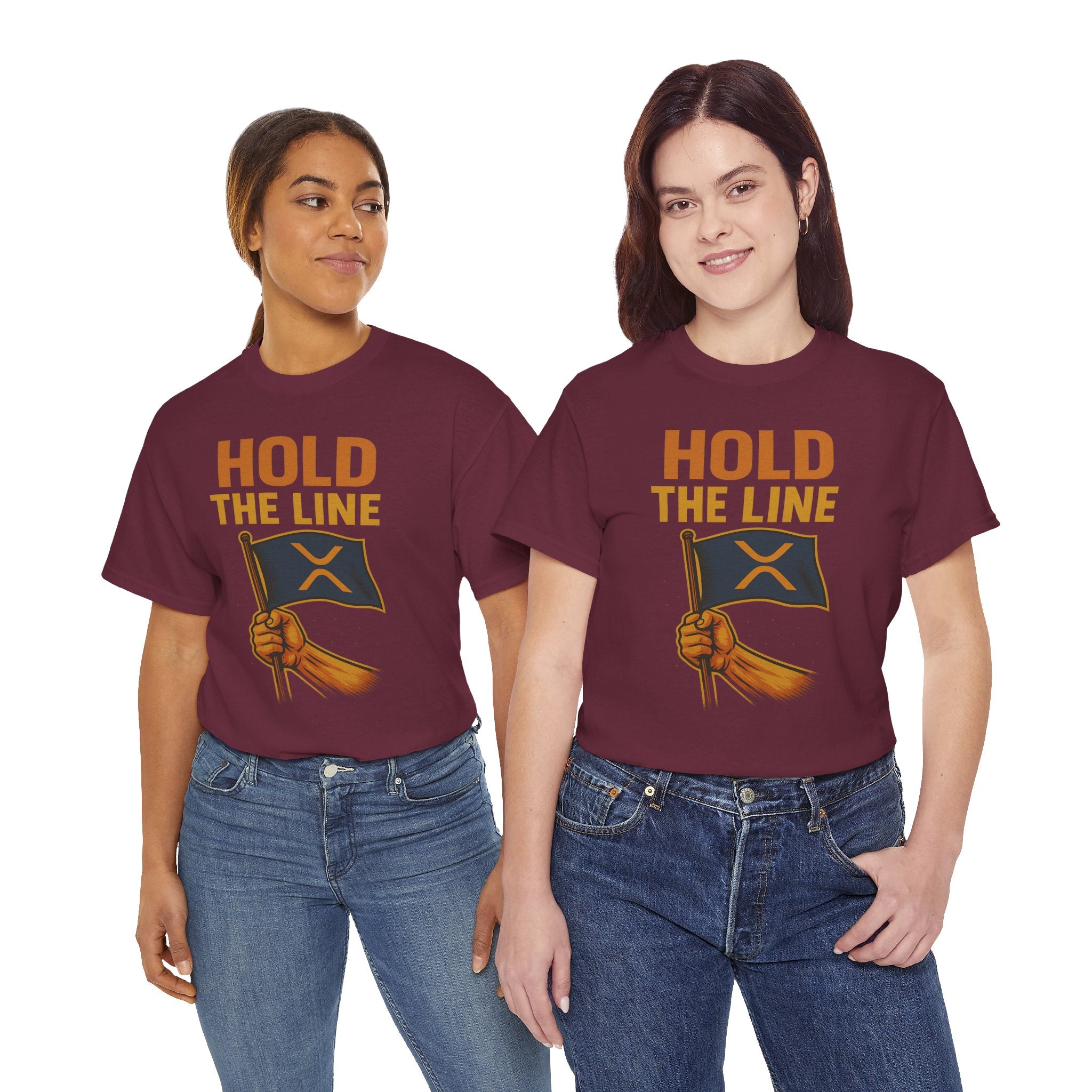 Hold The Line Tee — Bold Flag Graphic Cryptocurrency XRP Shirt
