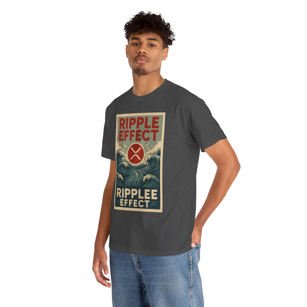 Ripple Effect Tee — Vintage Wave XRP Crypto Graphic T-Shirt