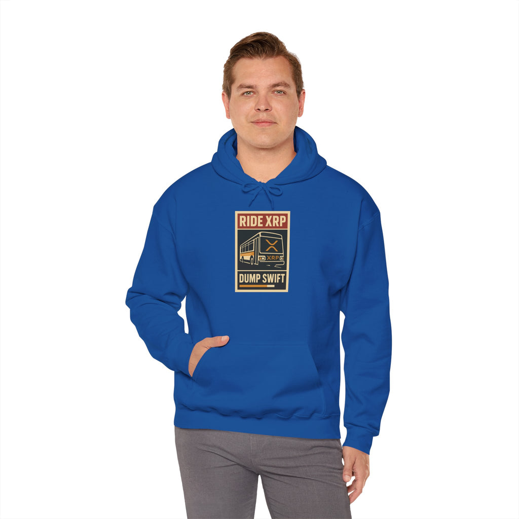 XRP Crypto Hoodie — "Ride XRP, Dump Swift" Retro Badge