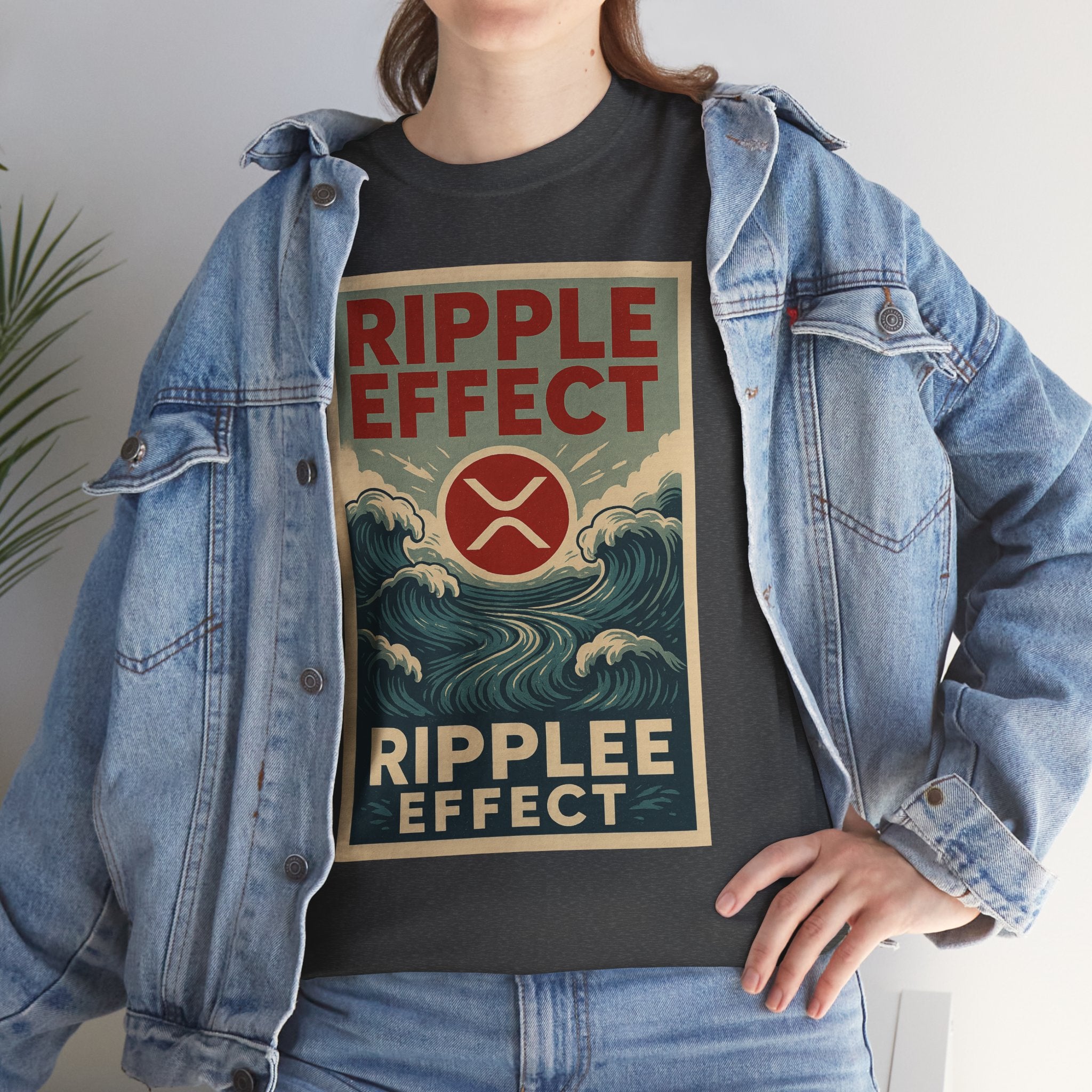 Ripple Effect Tee — Vintage Wave XRP Crypto Graphic T-Shirt