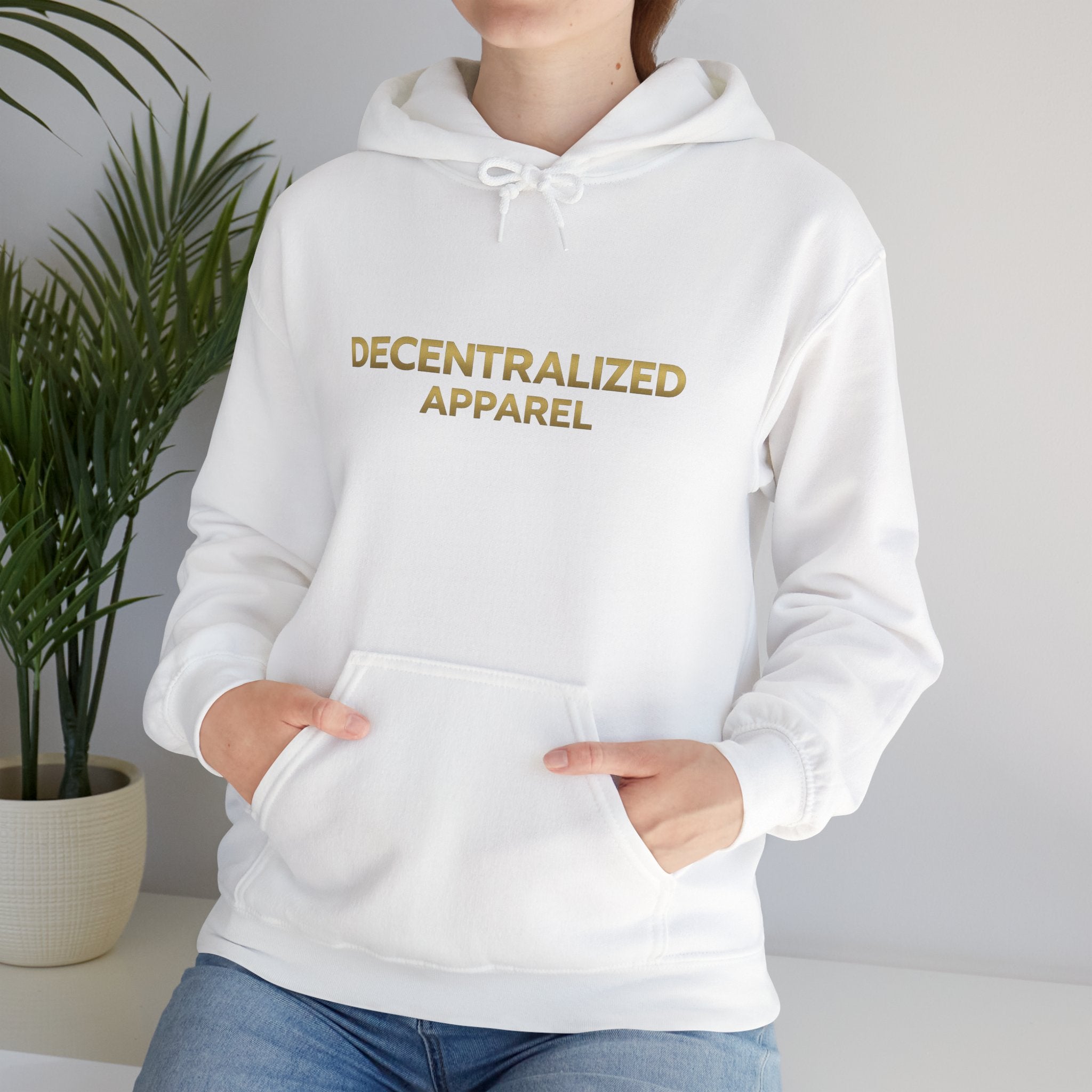 Decentralized Apparel Hoodie — Minimalist Crypto-Inspired White Pullover
