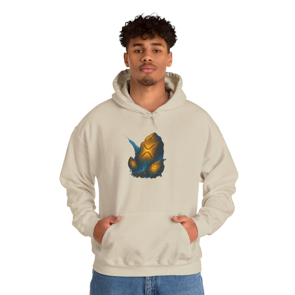 Rune Stone Hoodie — Glowing Mystic Rock Graphic Hooded Sweatshirt
