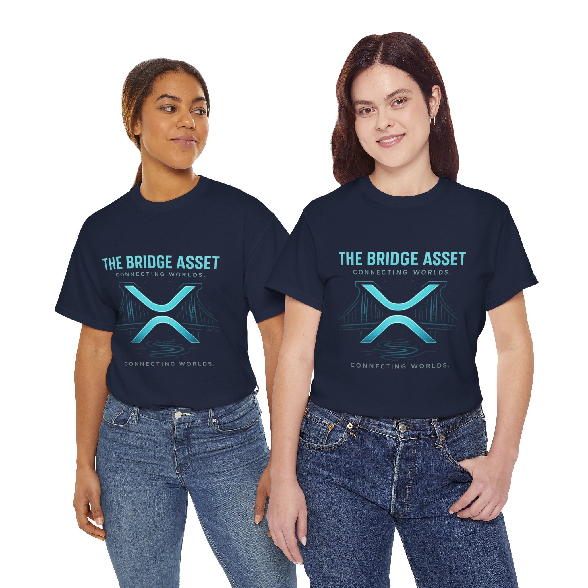 The Bridge Asset Tee – 'Connecting Worlds' Crypto Ripple X Logo T-Shirt
