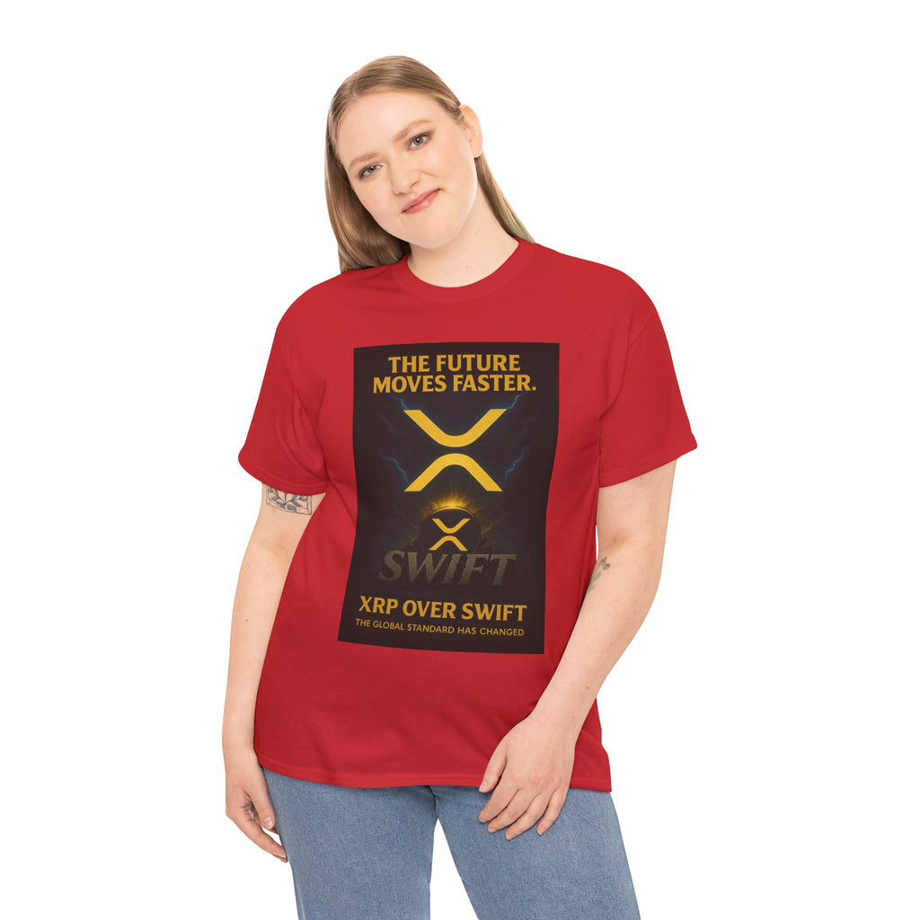 XRP Swift Crypto T-Shirt — “The Future Moves Faster” XRP Over Swift Tee