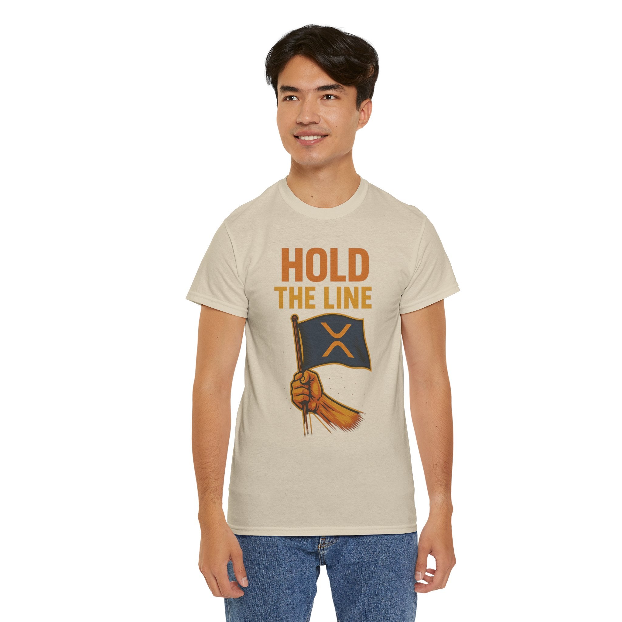 Hold The Line Tee — Bold Flag Graphic Cryptocurrency XRP Shirt