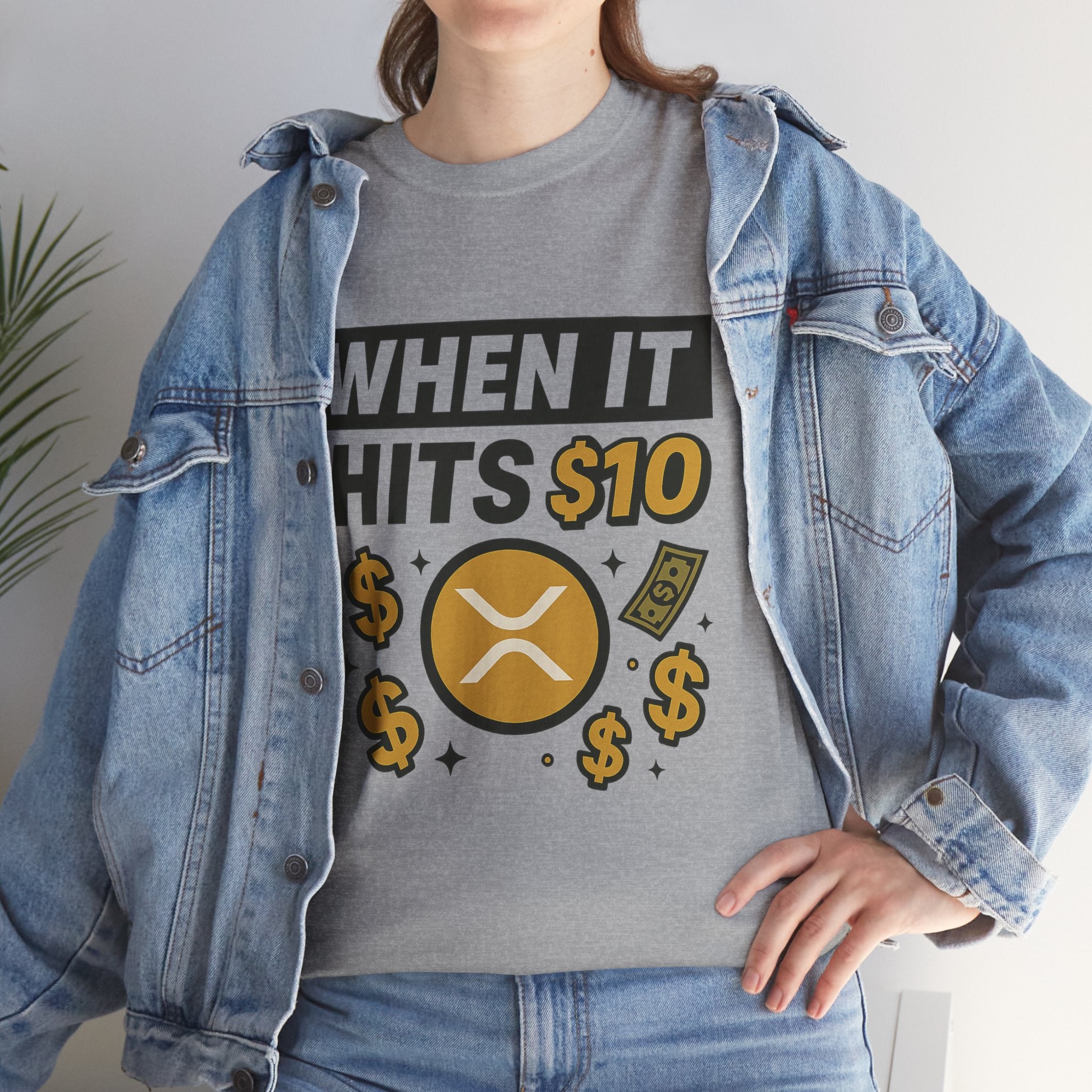Crypto Tee - "When It Hits 10" Ripple XRP Meme Shirt