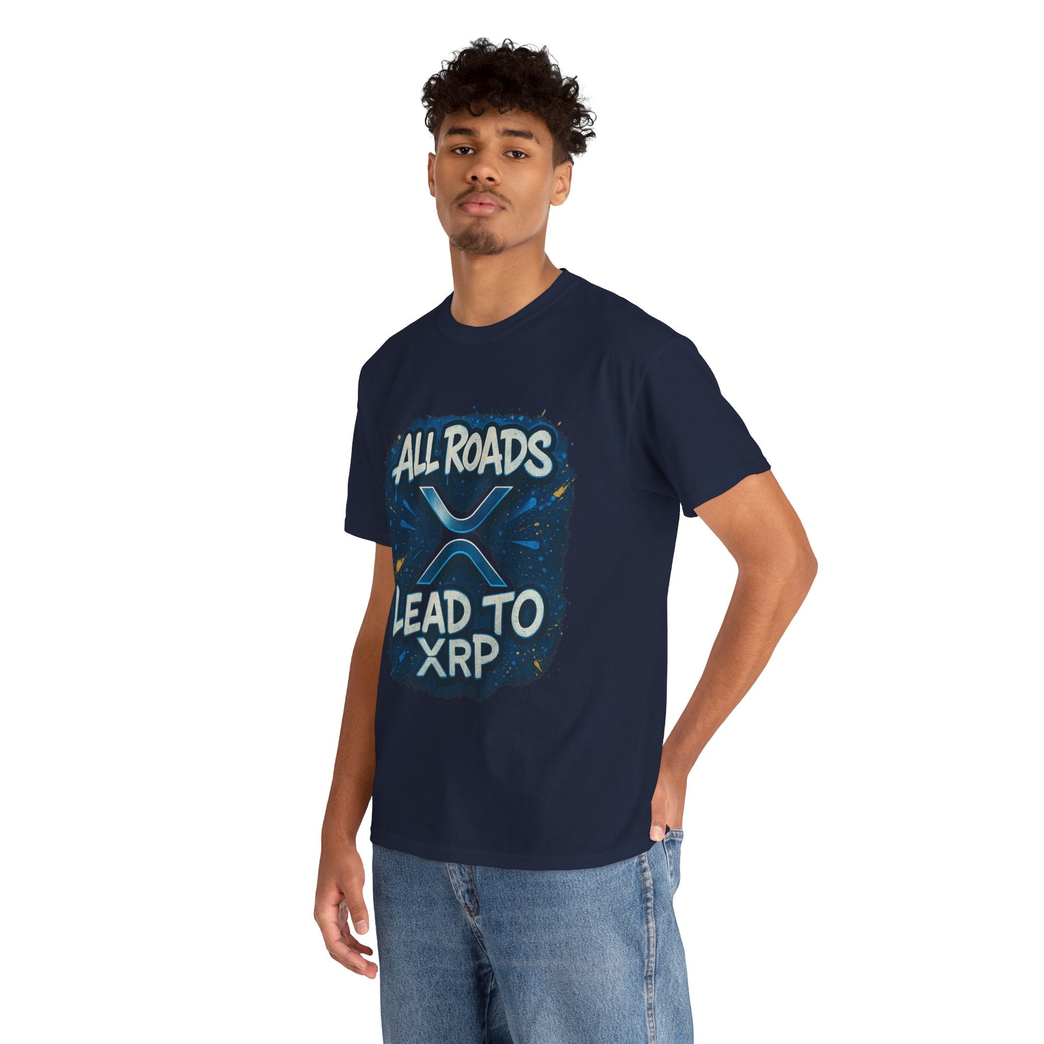 XRP Crypto T-Shirt — "All Roads Lead to XRP" Graphic Tee