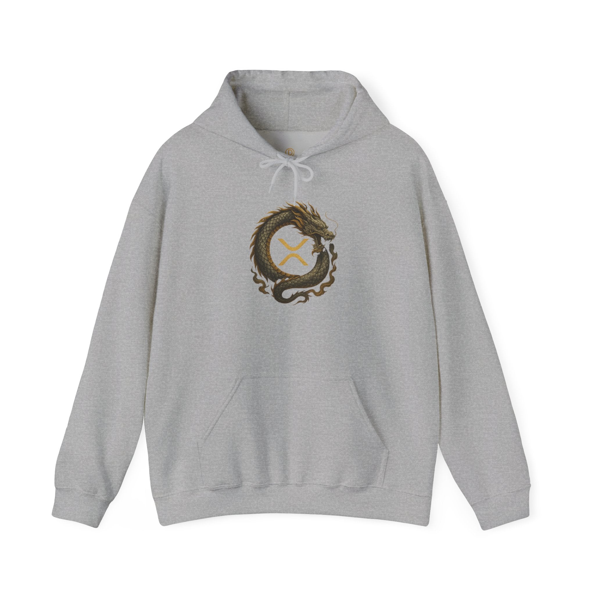 Dragon Ouroboros Hoodie with Ripple Rune — Mythic Symbol Pullover