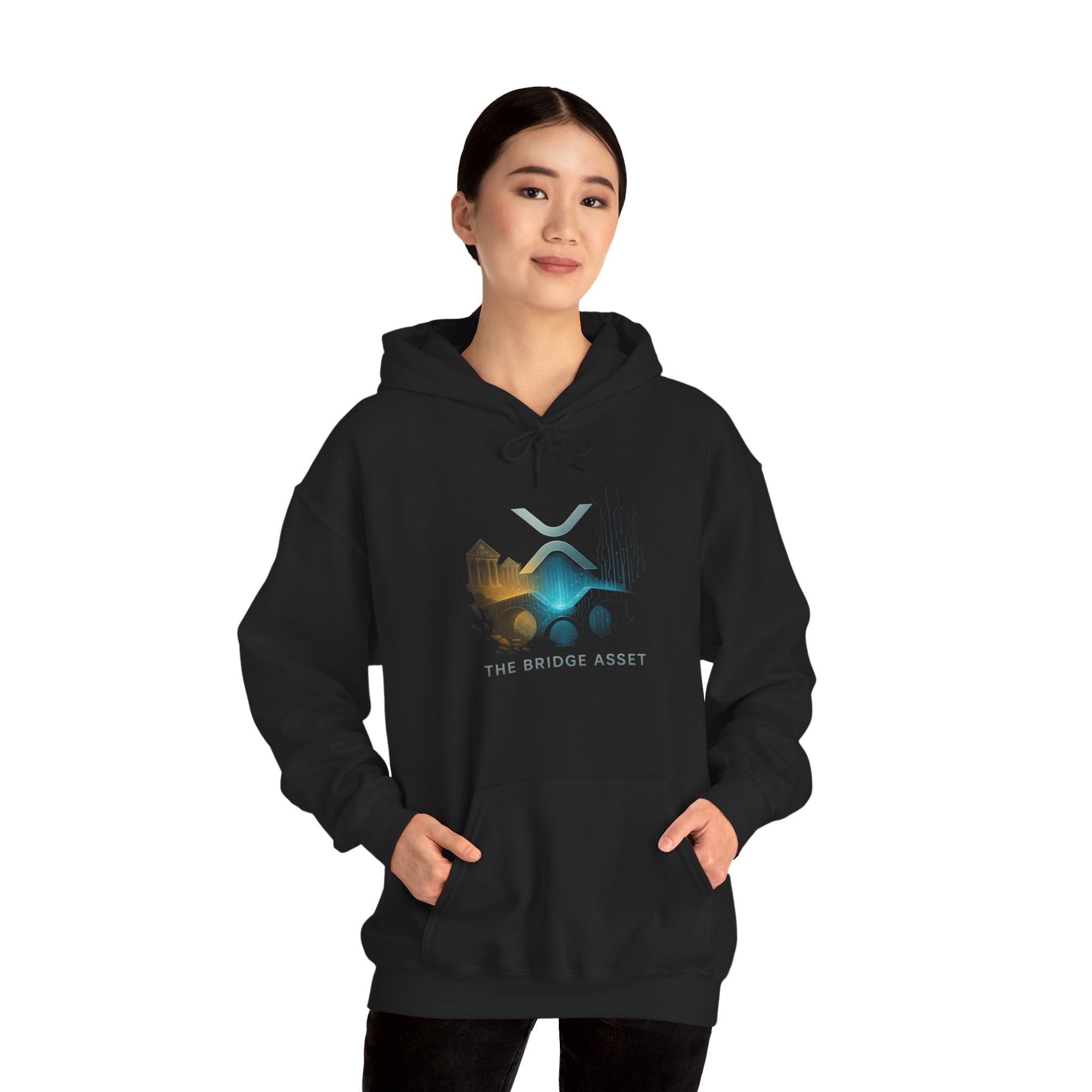 Bridge Asset Logo Hoodie — Minimal Crypto XRP Design
