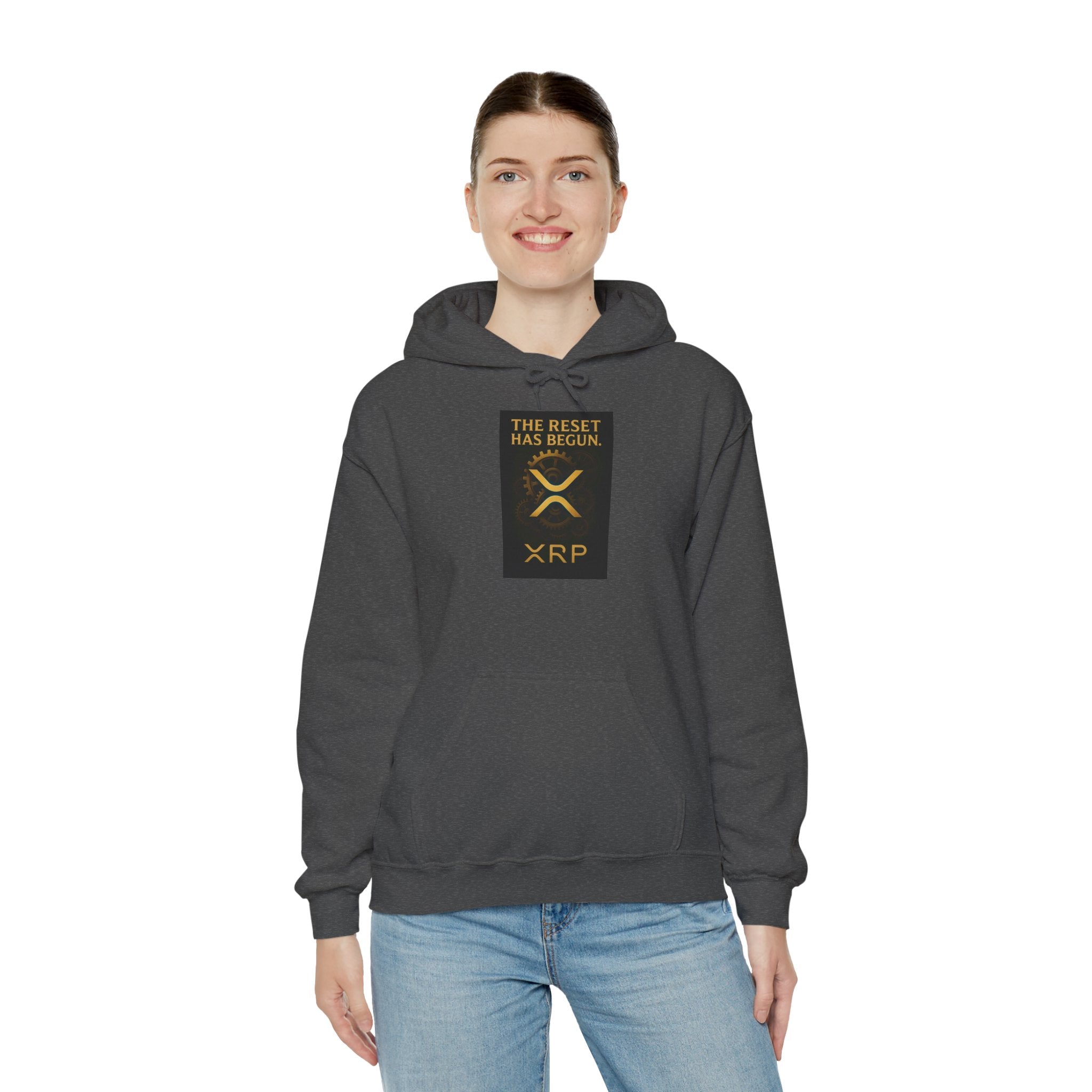 XRP Hoodie — "The Reset Has Begun" Crypto Logo Pullover