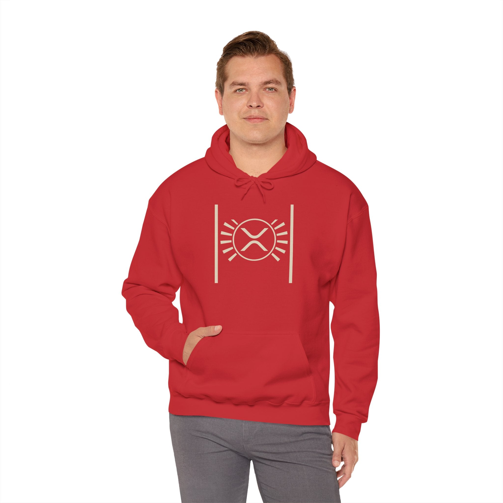 XRP Minimalist Logo Hoodie — Crypto Sun Symbol Sweatshirt