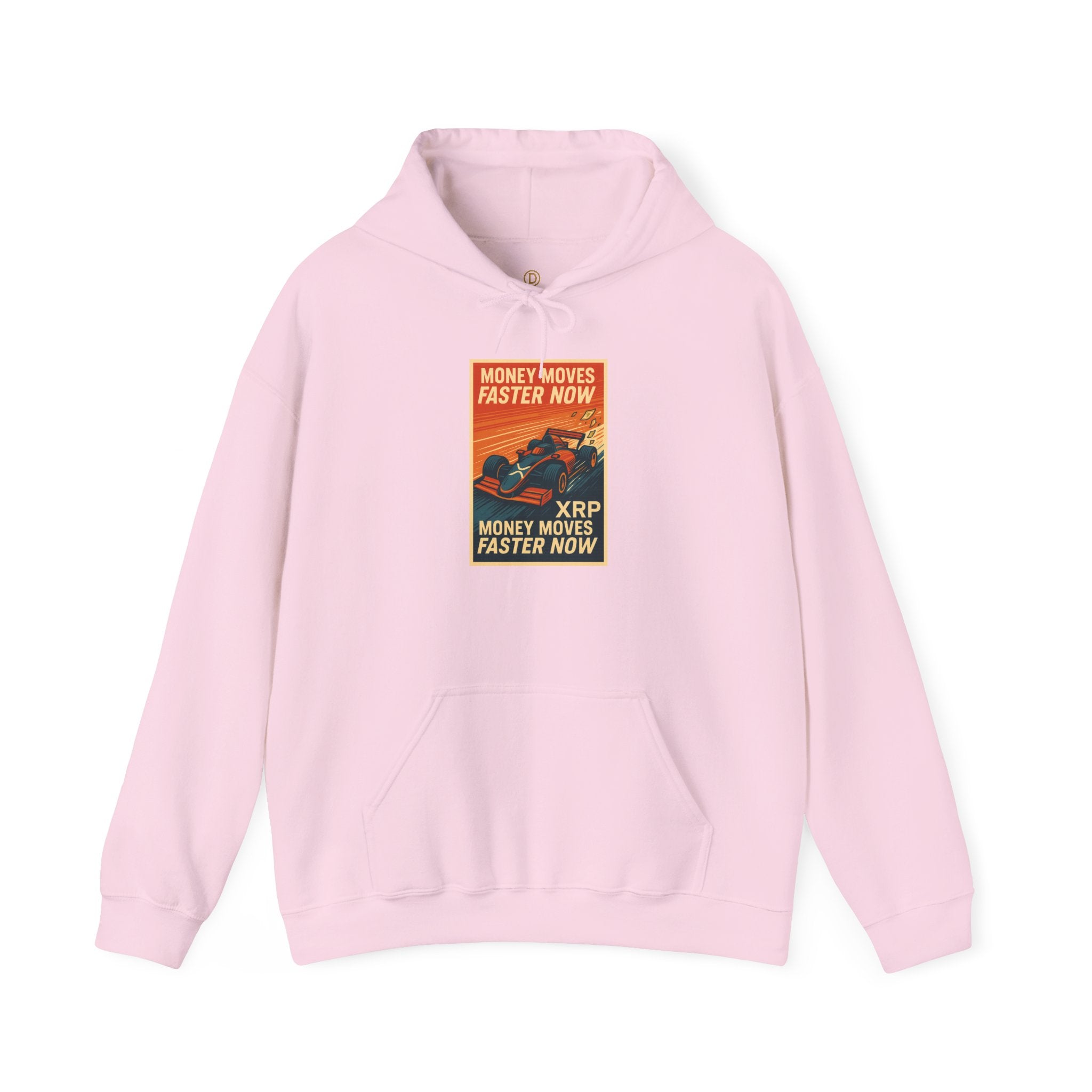 XRP 'Money Moves Faster Now' Hoodie – Crypto Retro Graphic Pullover