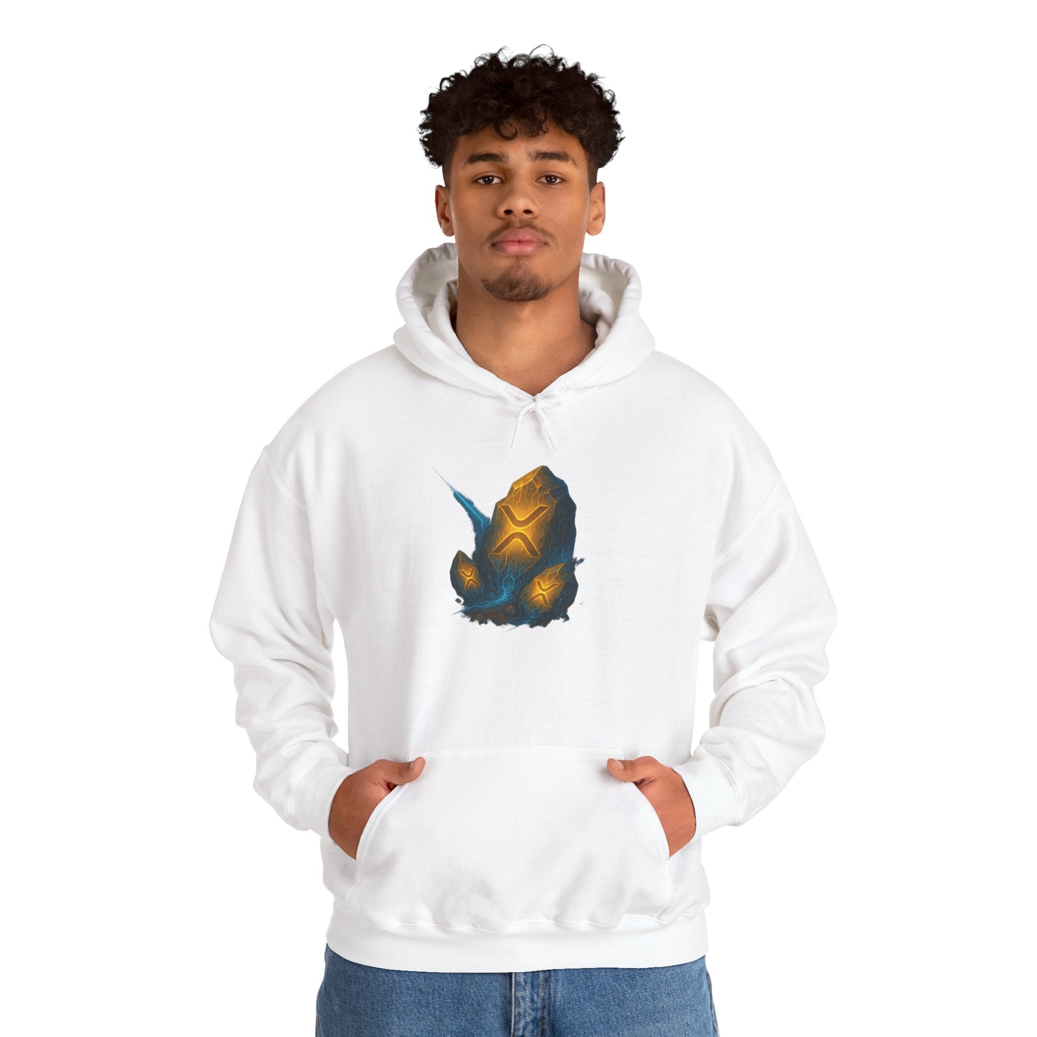 Rune Stone Hoodie — Glowing Mystic Rock Graphic Hooded Sweatshirt