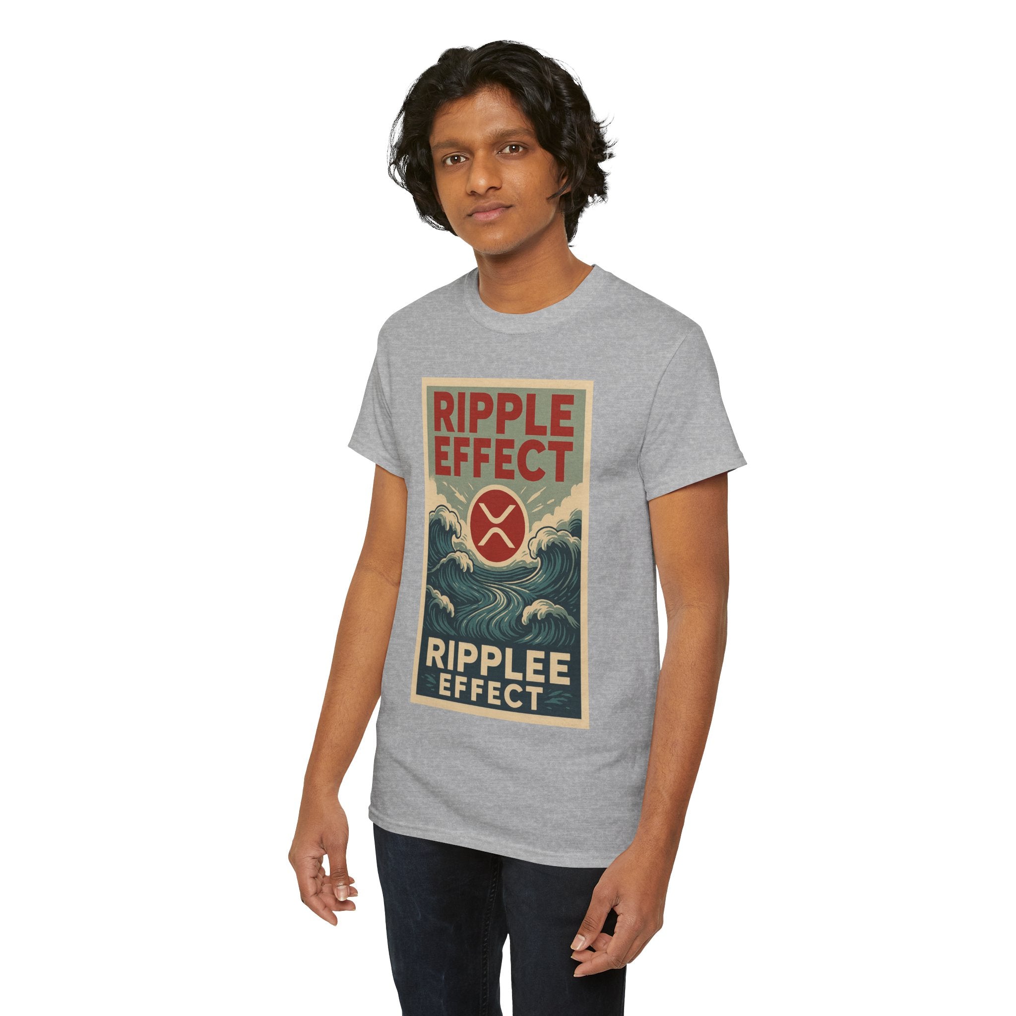 Ripple Effect Tee — Vintage Wave XRP Crypto Graphic T-Shirt