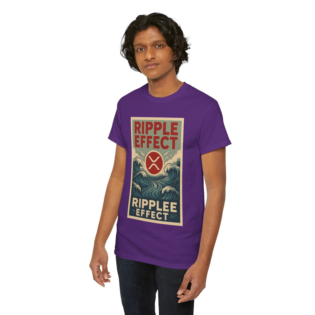 Ripple Effect Tee — Vintage Wave XRP Crypto Graphic T-Shirt