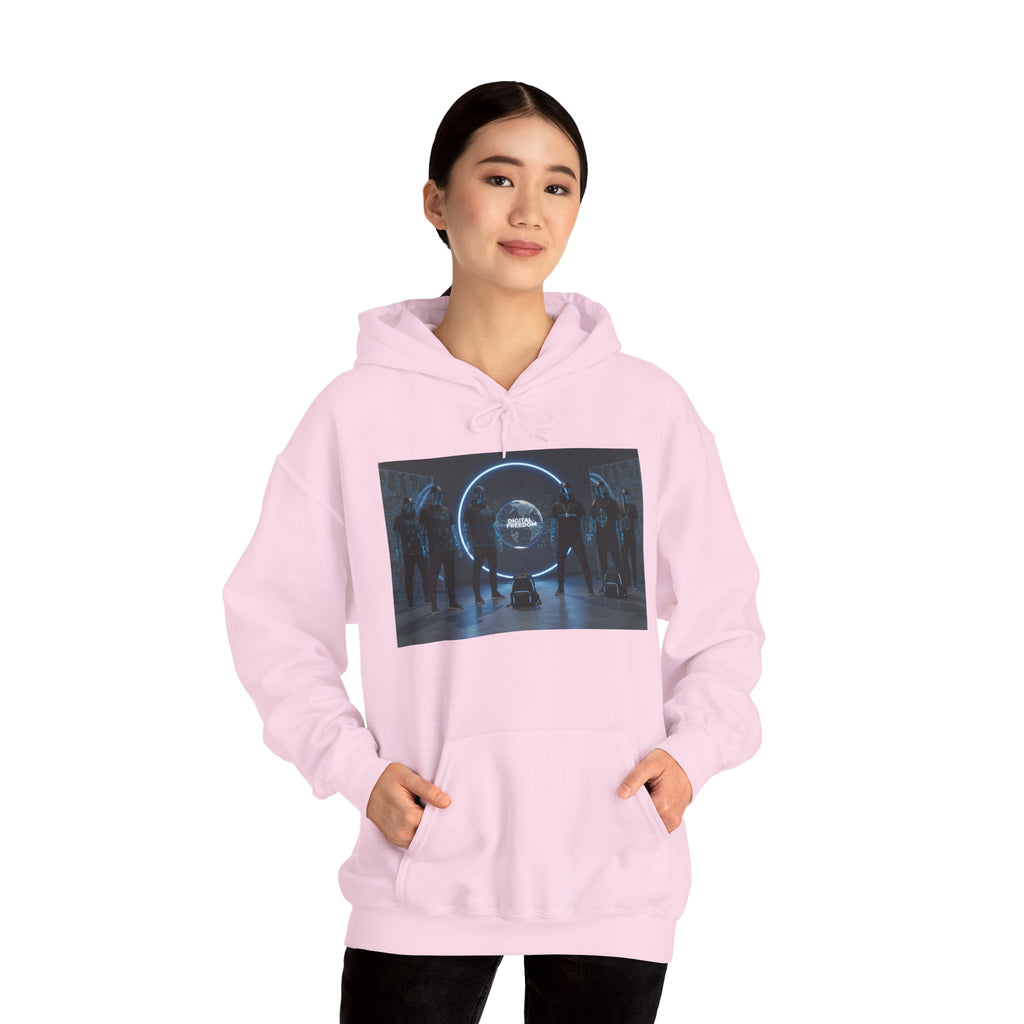 Futuristic Neon Portal Hoodie – Cyberpunk Sci‑Fi Crew Graphic Sweatshirt