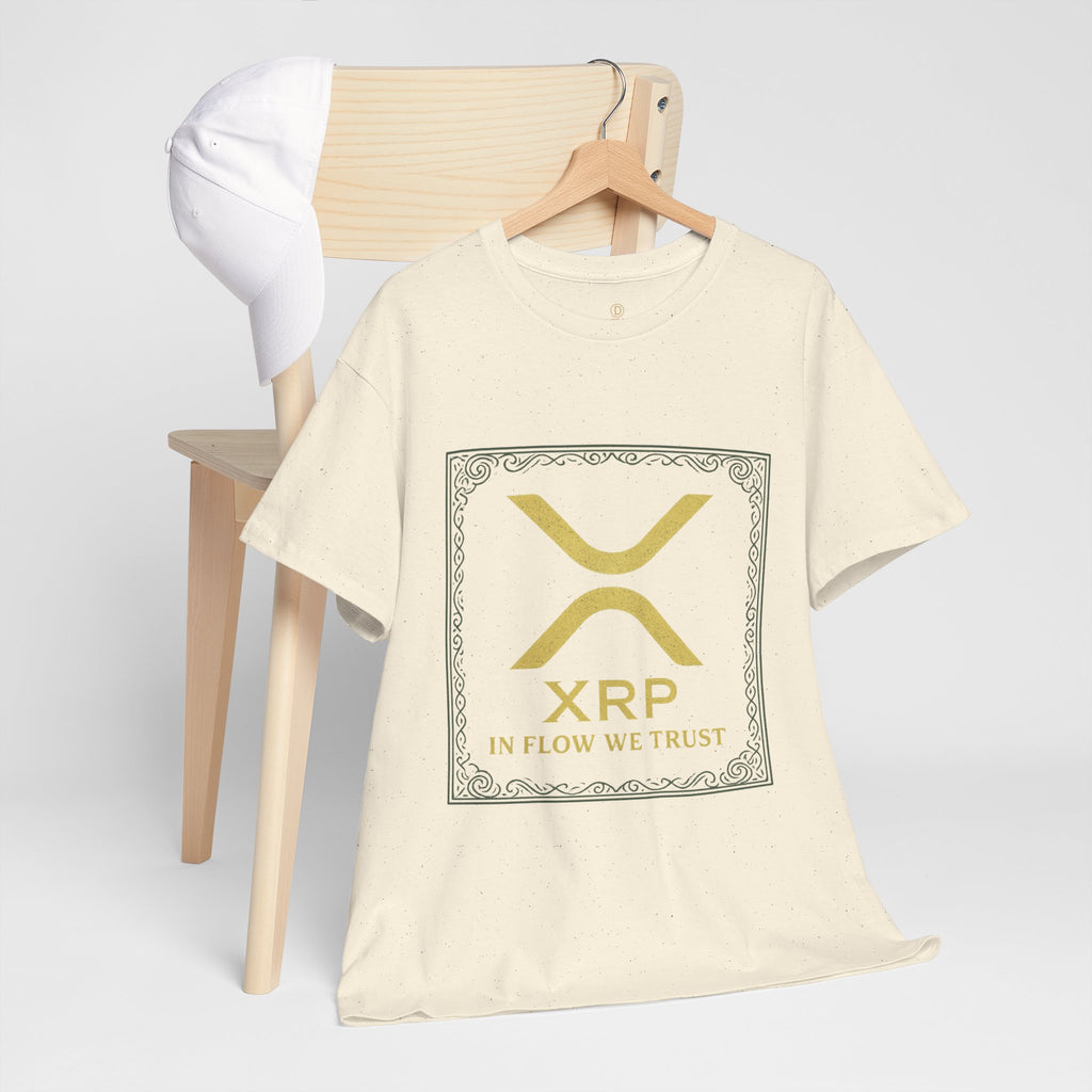 XRP Logo T-Shirt — "In Flow We Trust" Crypto Tee for Ripple Fans