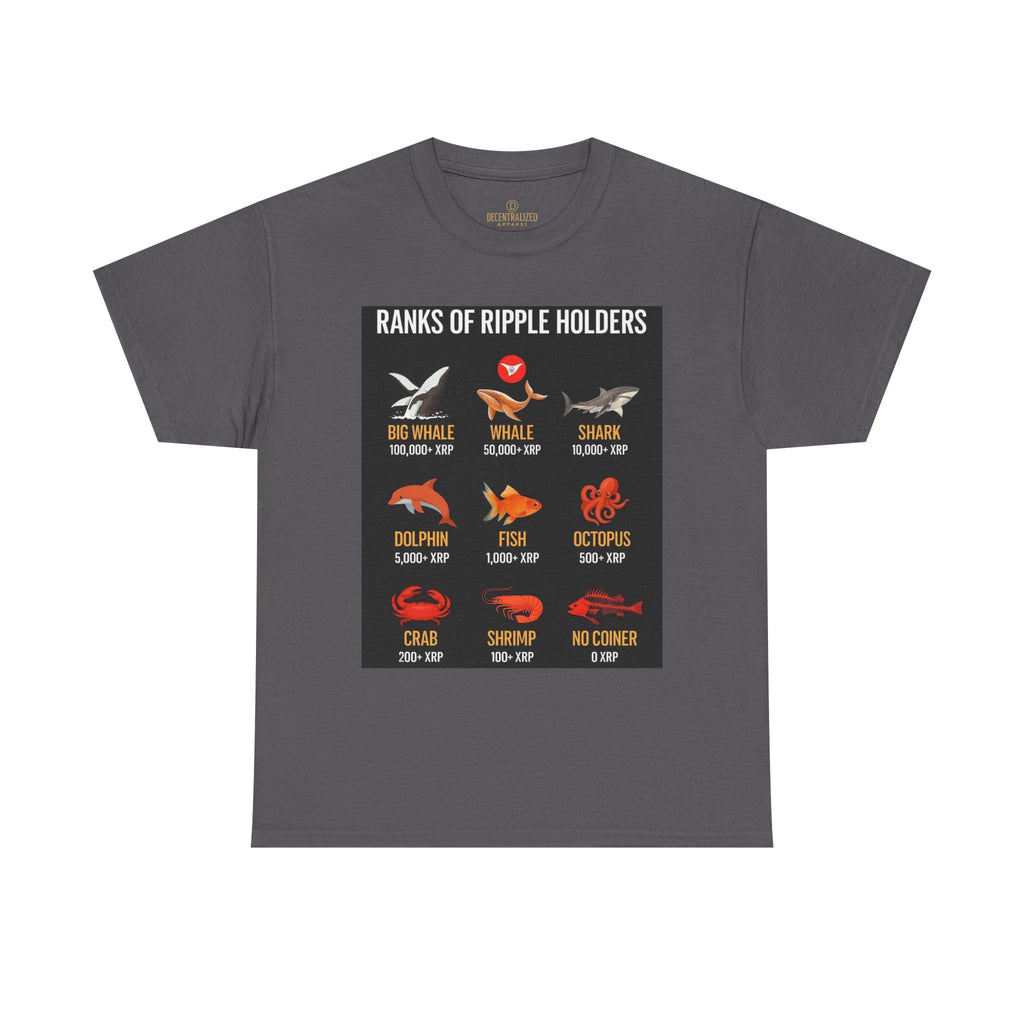 Crypto Ranks T-Shirt – "Ranks of Ripple Holders" Illustrated Guide