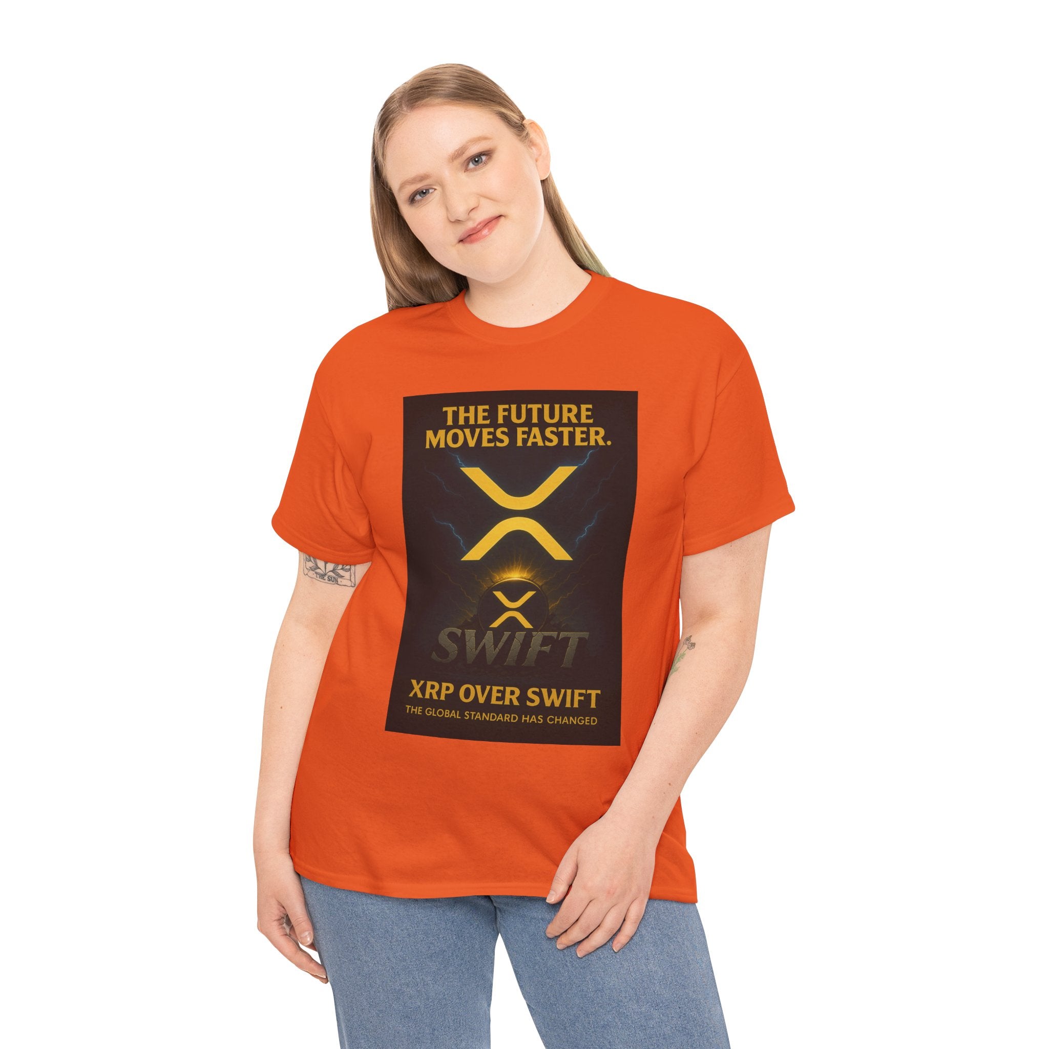 XRP Swift Crypto T-Shirt — “The Future Moves Faster” XRP Over Swift Tee