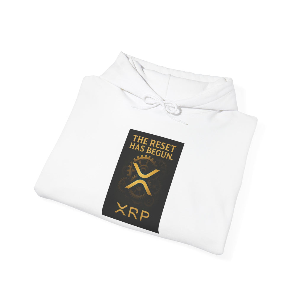 XRP Hoodie — "The Reset Has Begun" Crypto Logo Pullover