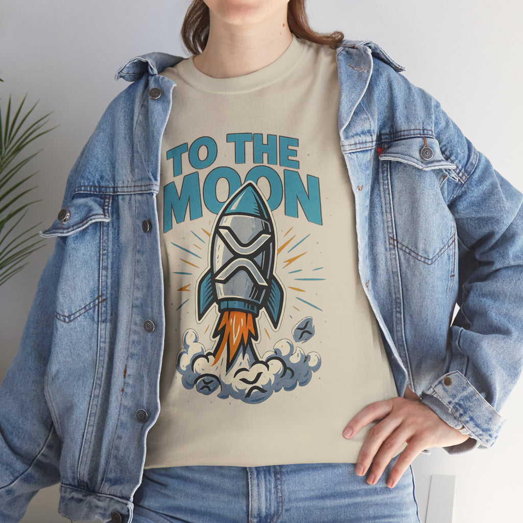To The Moon Rocket T-Shirt — Space Graphic Tee for Crypto & Space Enthusiasts