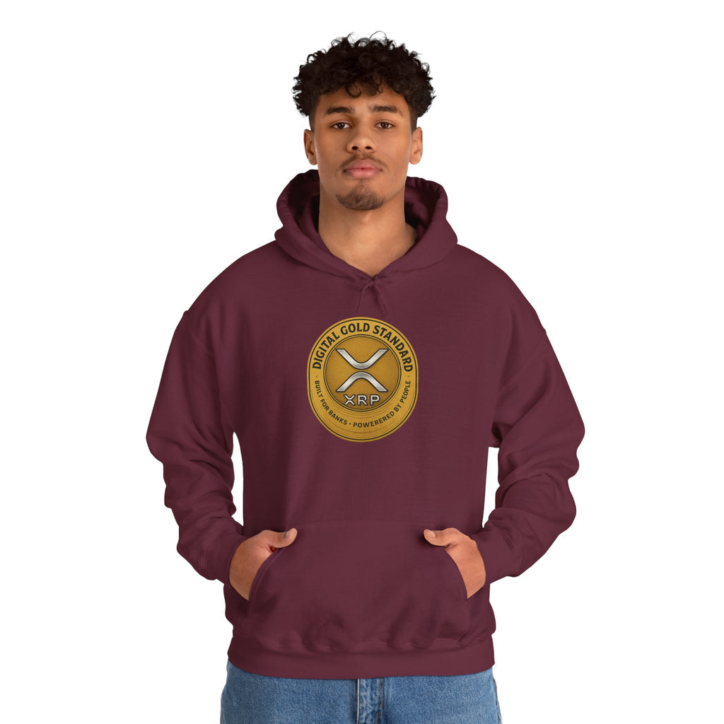 Crypto Coin Logo Hoodie — Digital Gold Standard XRP Emblem