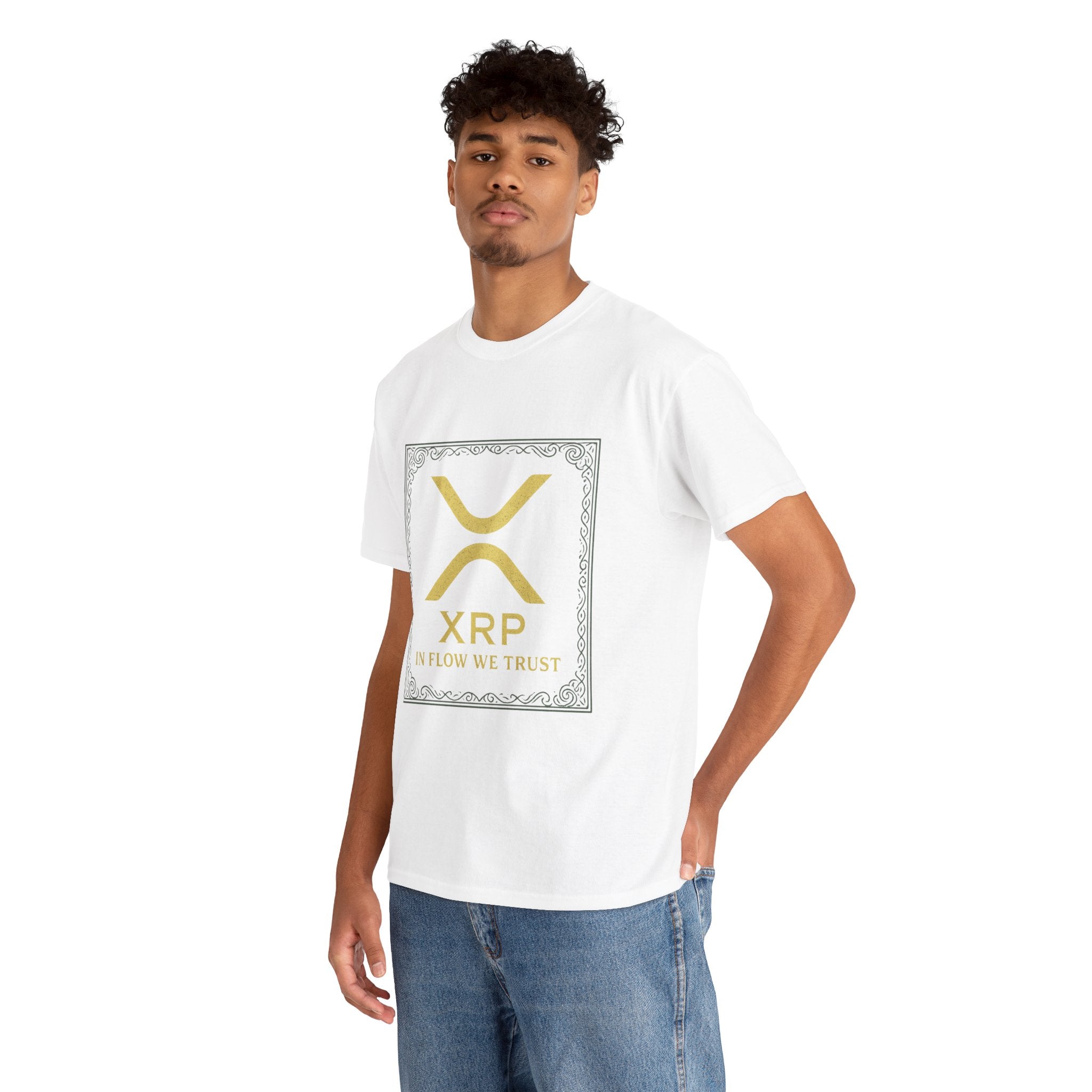 XRP Logo T-Shirt — "In Flow We Trust" Crypto Tee for Ripple Fans