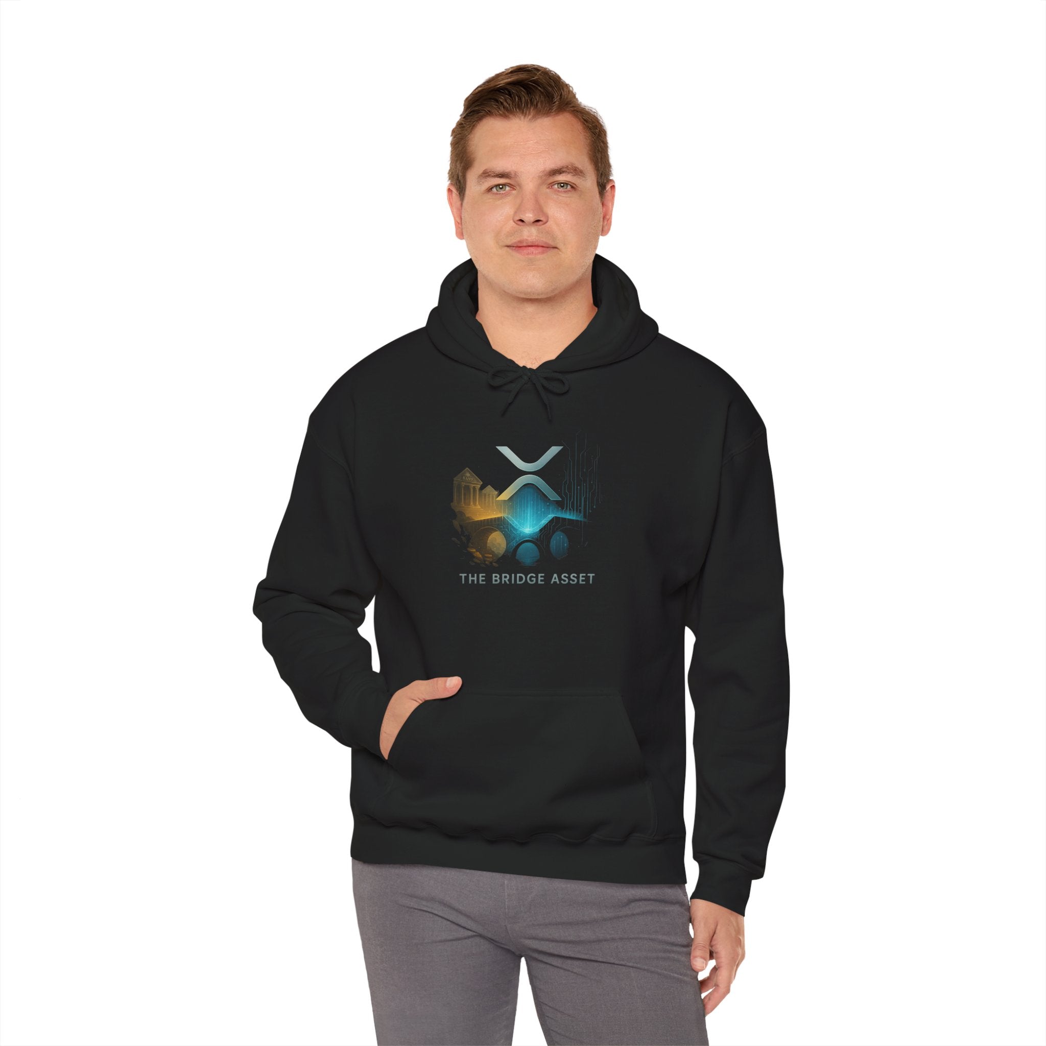 Bridge Asset Logo Hoodie — Minimal Crypto XRP Design