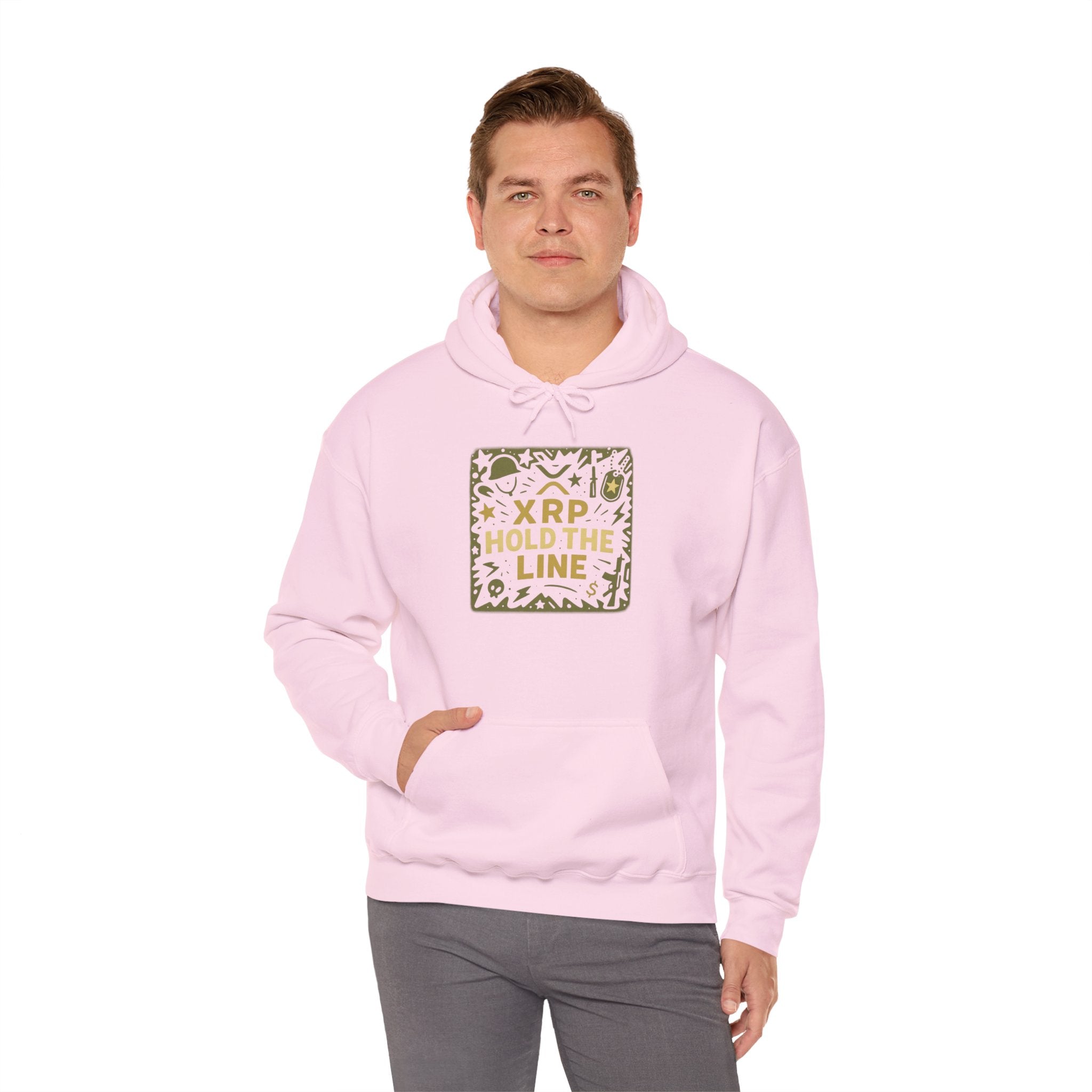 XRP Hold The Line Hoodie — Crypto Supporter Graphic Hooded Sweatshirt