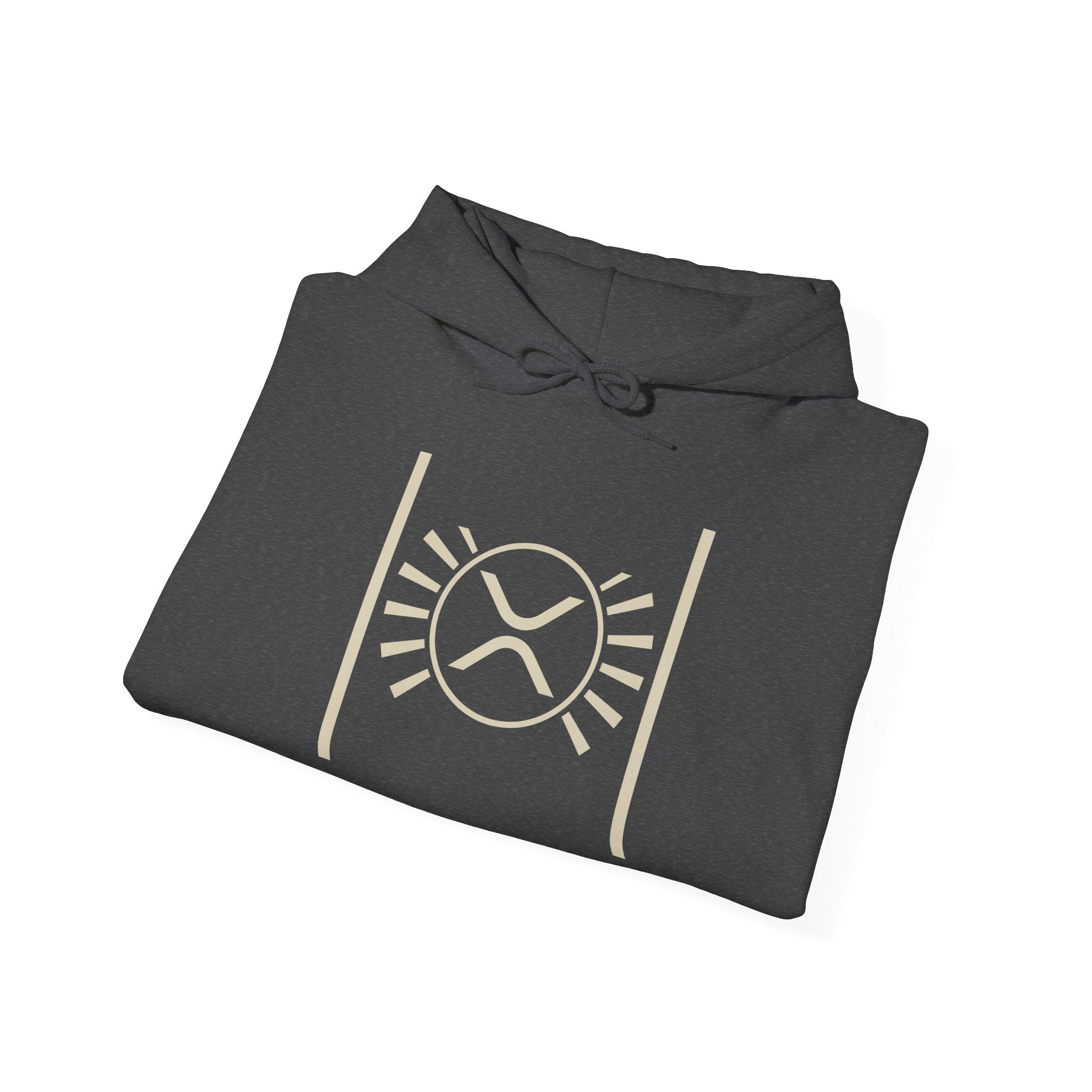XRP Minimalist Logo Hoodie — Crypto Sun Symbol Sweatshirt